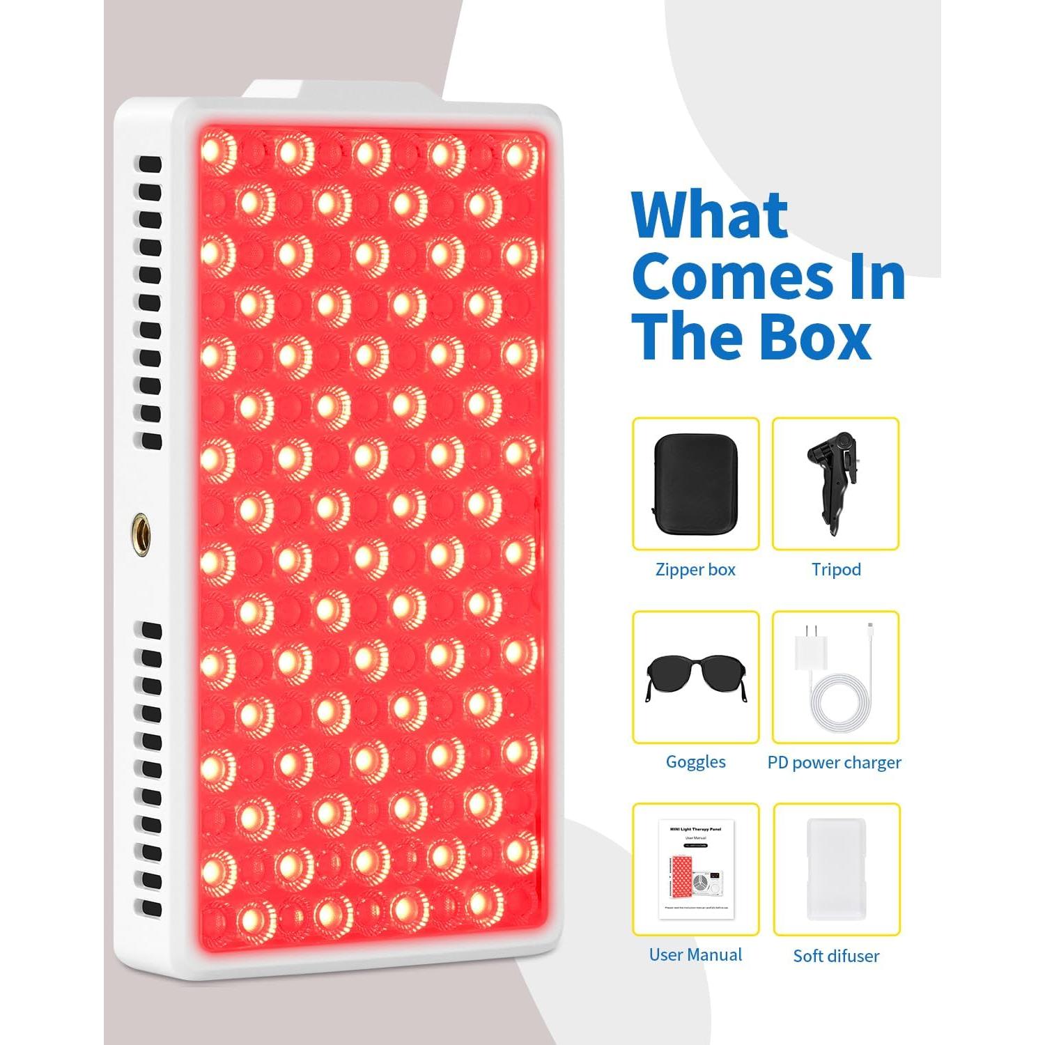 Panel de Terapia de Luz Roja YIPFREE 660nm y 850nm Portátil