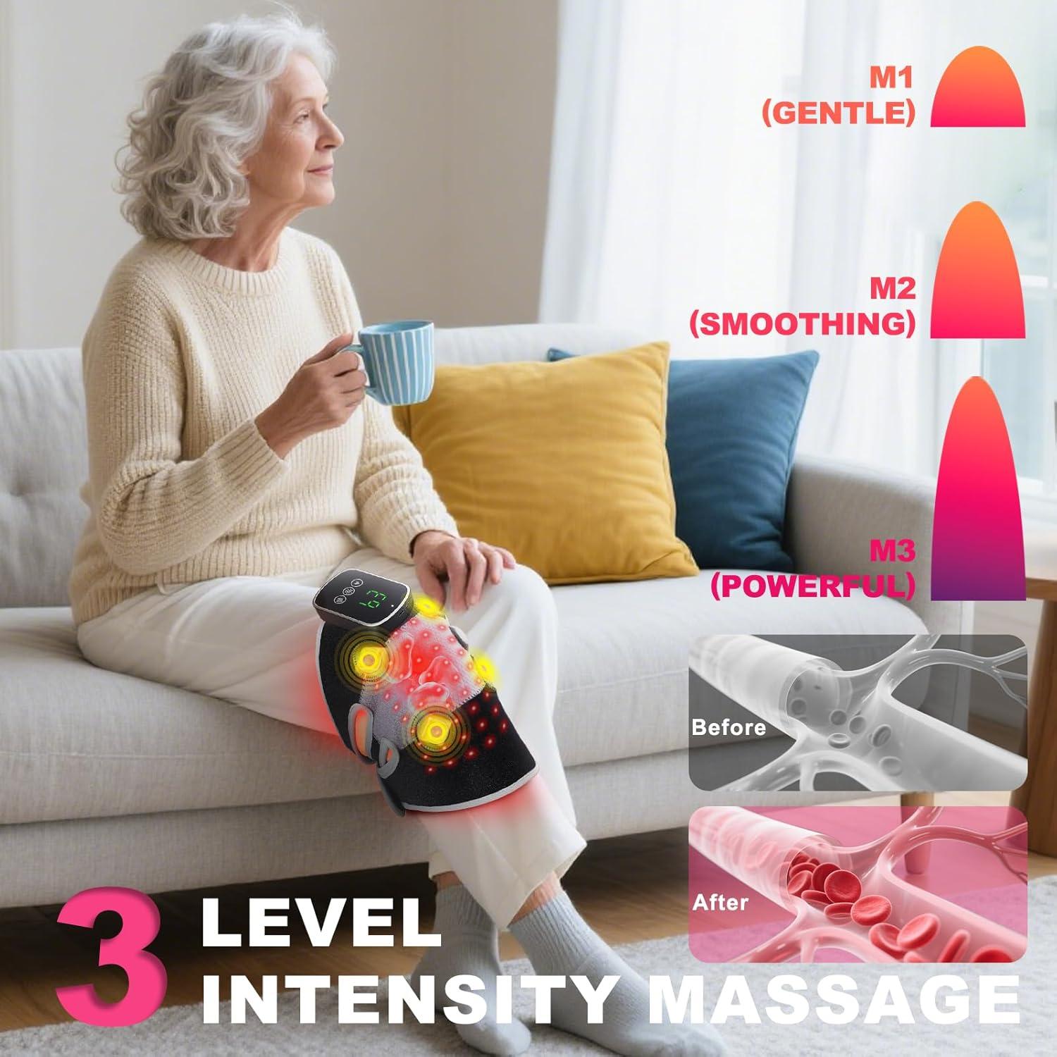 Faja de Rodilla Terapia de Luz Roja 3 en 1 NGCES