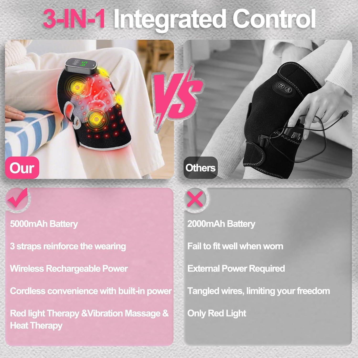 Faja de Rodilla Terapia de Luz Roja 3 en 1 NGCES