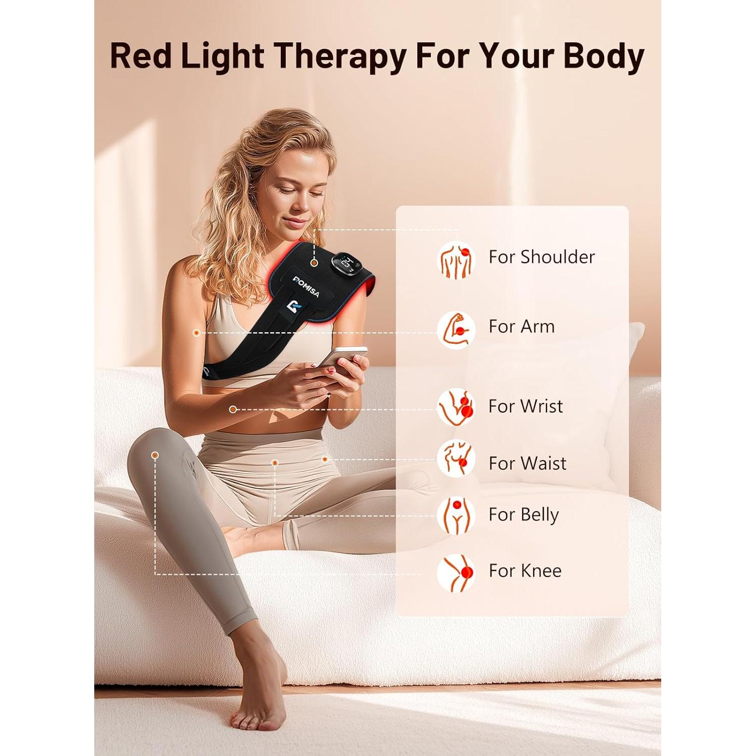 Almohadilla de Terapia de Luz Roja Inalámbrica ROMISA 3000mAh