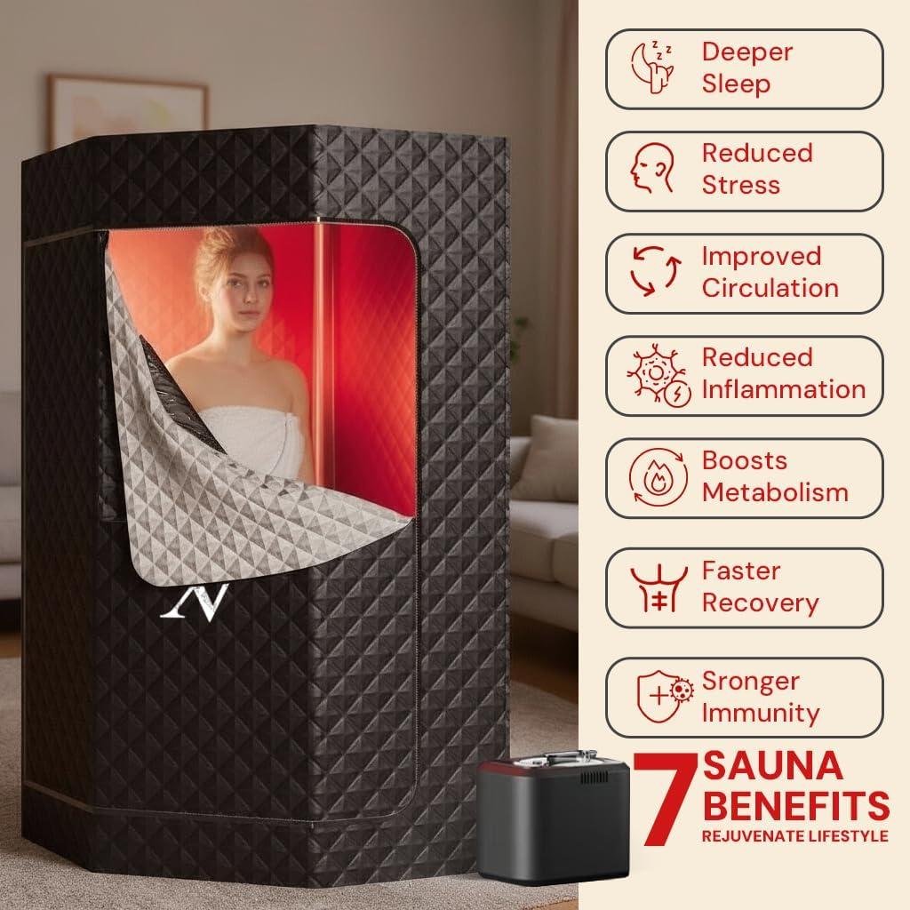 Sauna de Vapor Portátil X-Vitalis con Baño de Hielo y Luz Roja