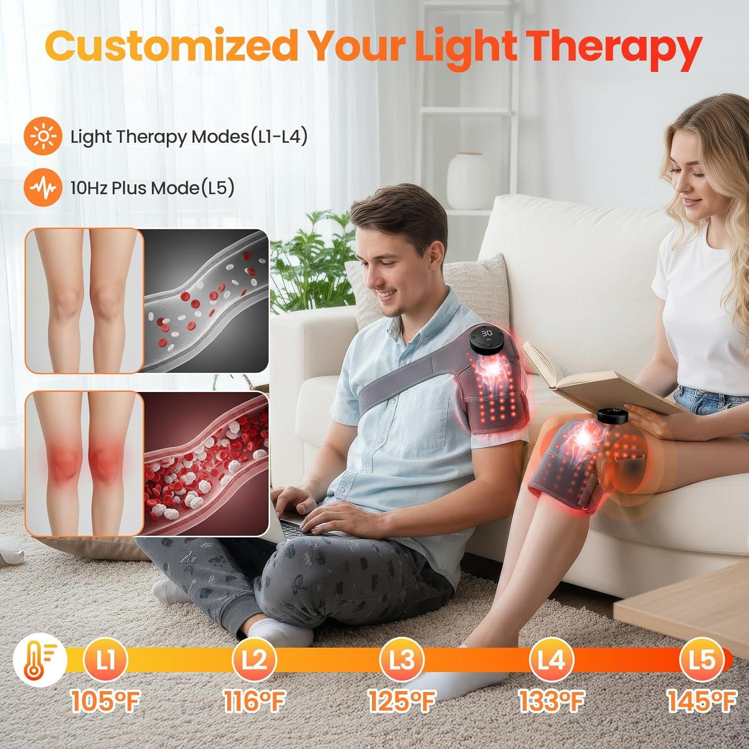 Férula de Rodilla SanaTech con Luz Roja y Calor Infrarrojo