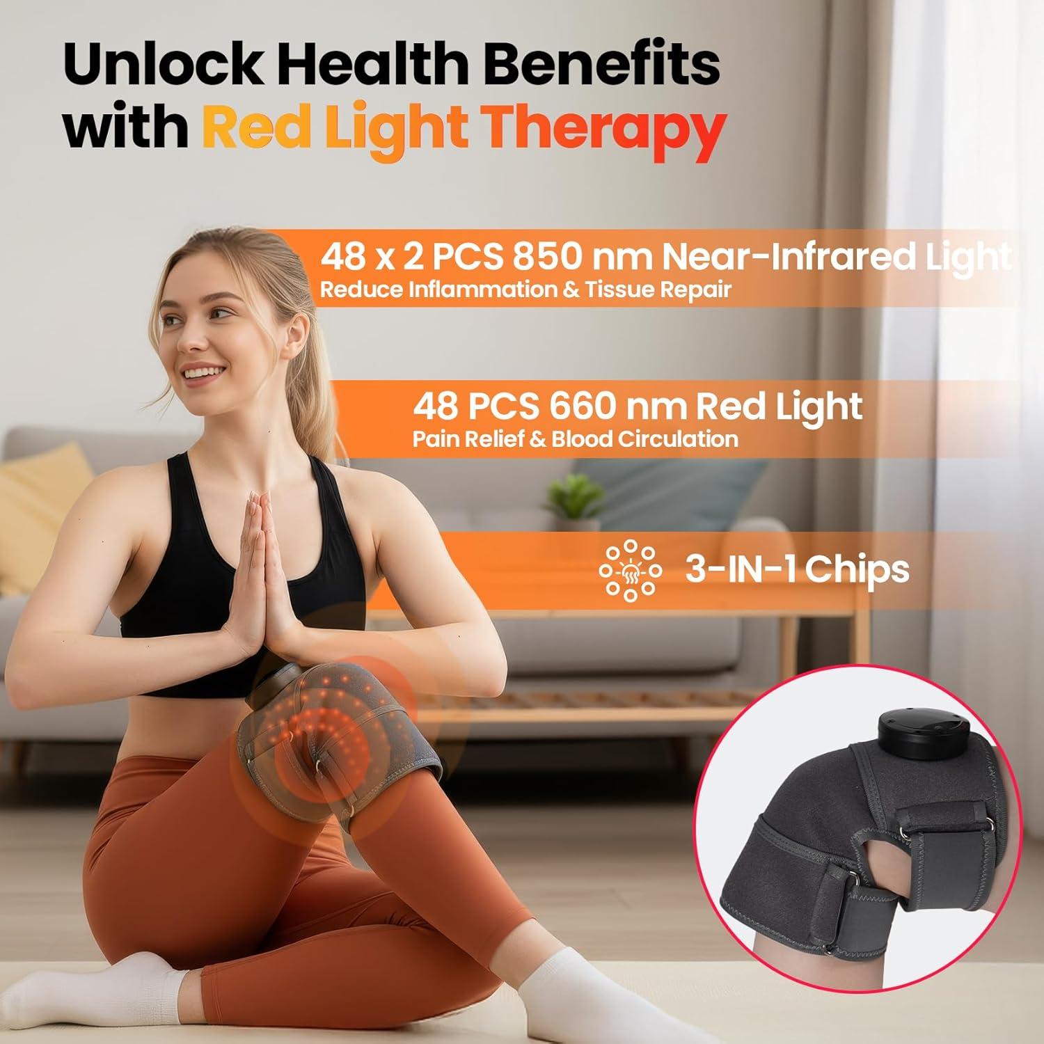 Férula de Rodilla SanaTech con Luz Roja y Calor Infrarrojo