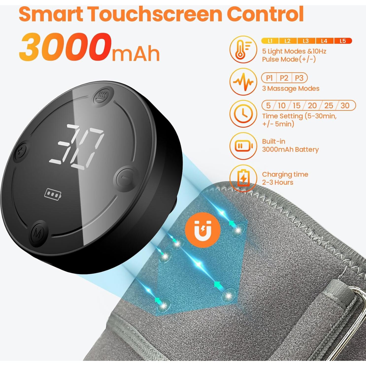 Férula de Rodilla SanaTech con Luz Roja y Calor Infrarrojo