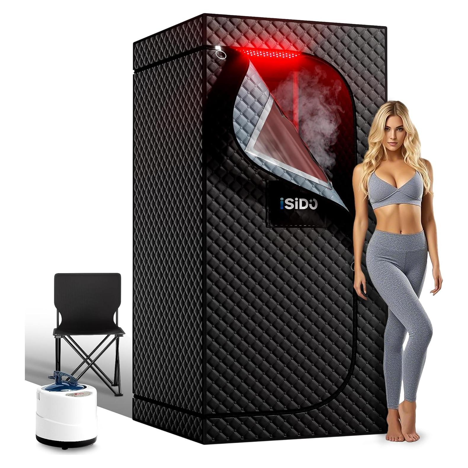 Sauna de Vapor Infrarroja ISIDO XXL 180x81cm 1300W con Luz Roja