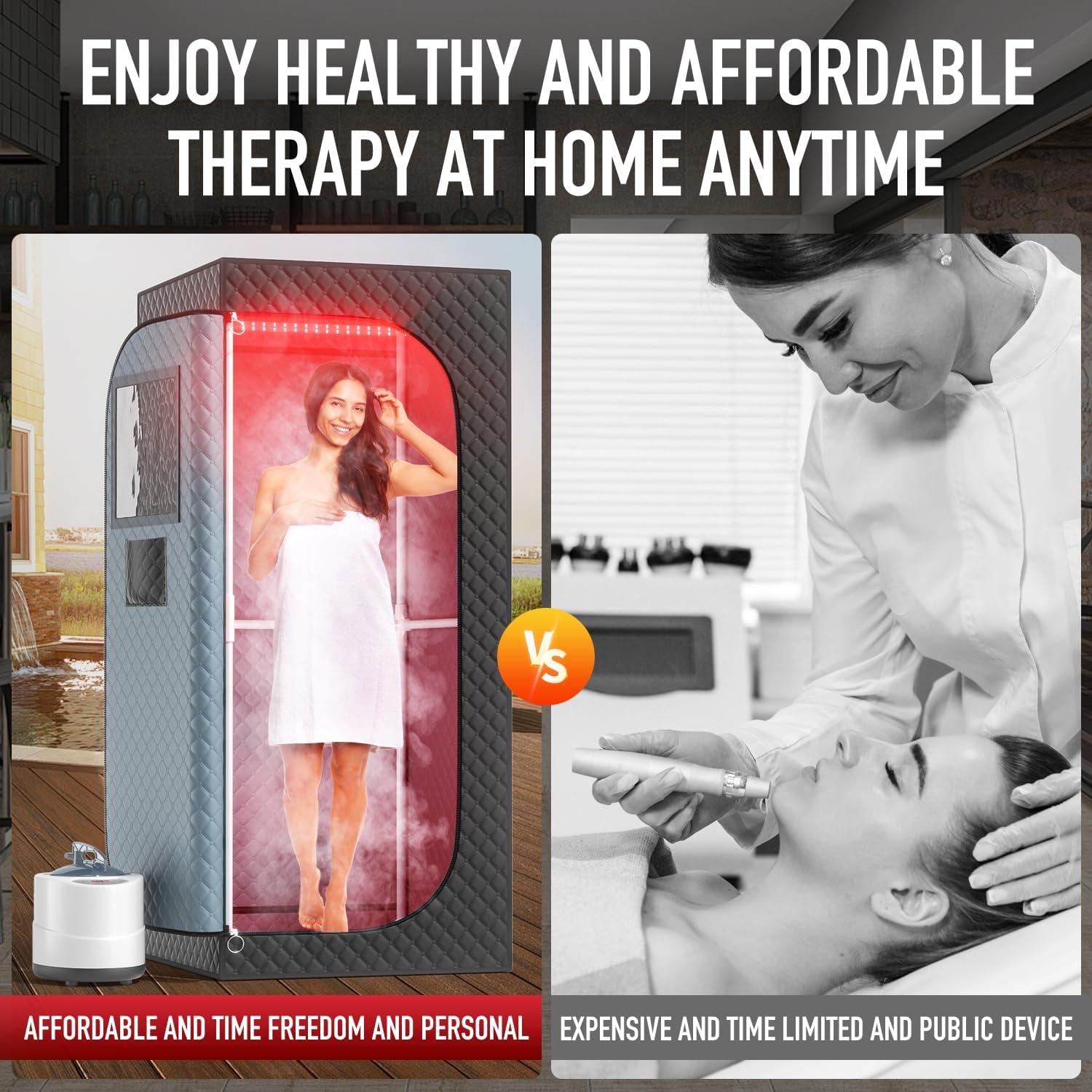 Sauna de Vapor Infrarroja ISIDO XXL 180x81cm 1300W con Luz Roja