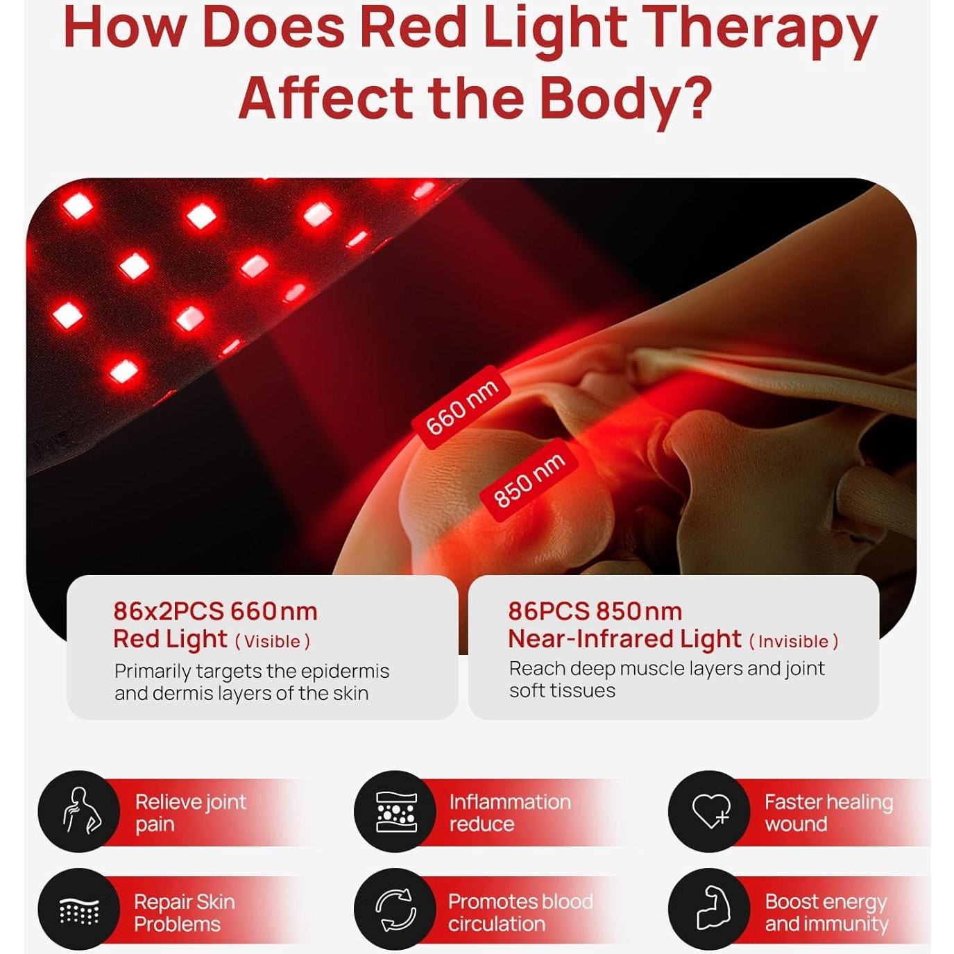 Almohadilla de Terapia de Luz Roja Charmpilot para Hombro 86 LEDs