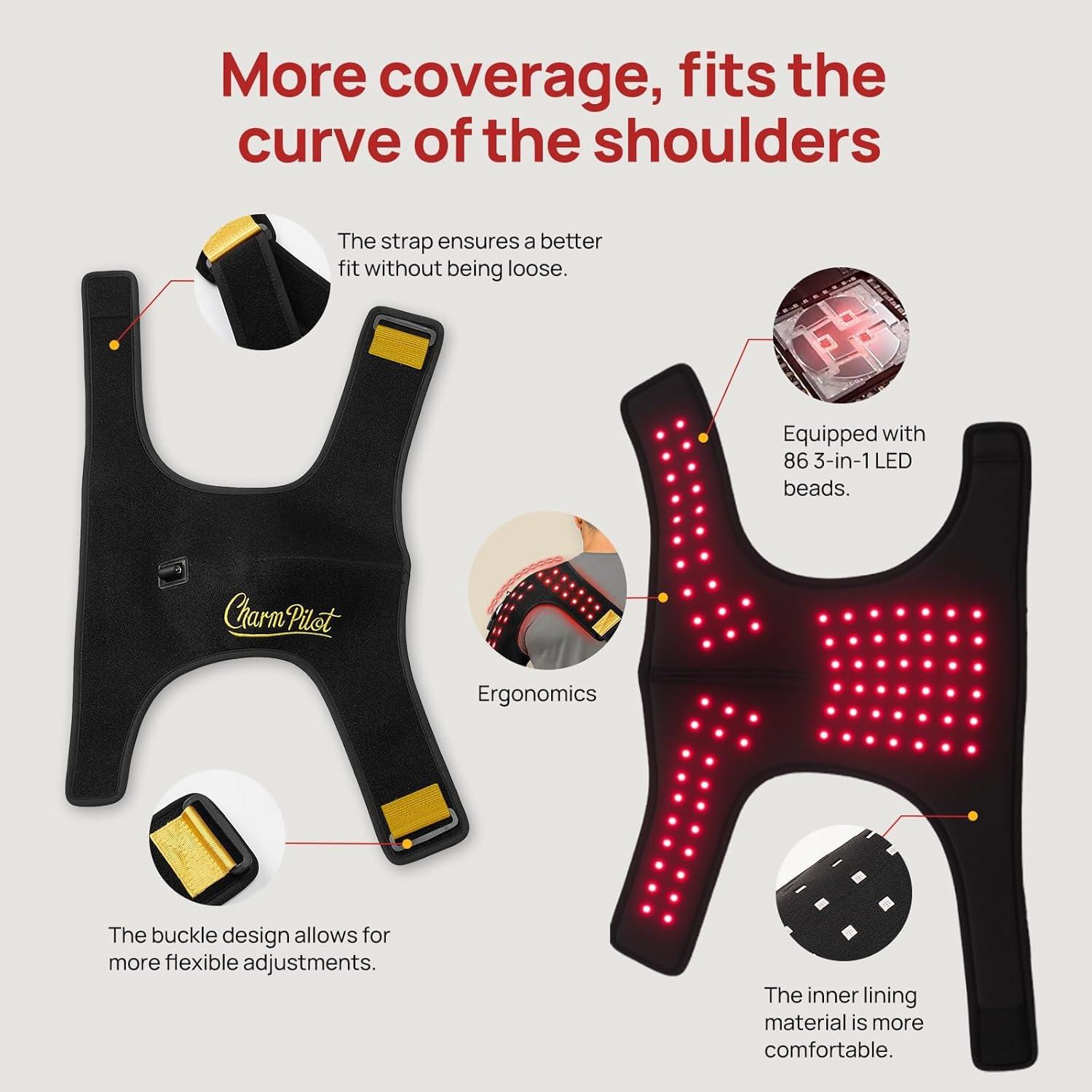 Almohadilla de Terapia de Luz Roja Charmpilot para Hombro 86 LEDs