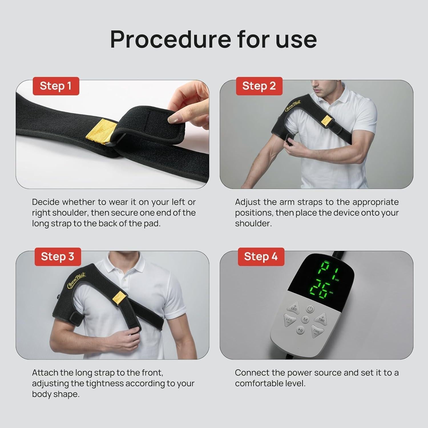 Almohadilla de Terapia de Luz Roja Charmpilot para Hombro 86 LEDs