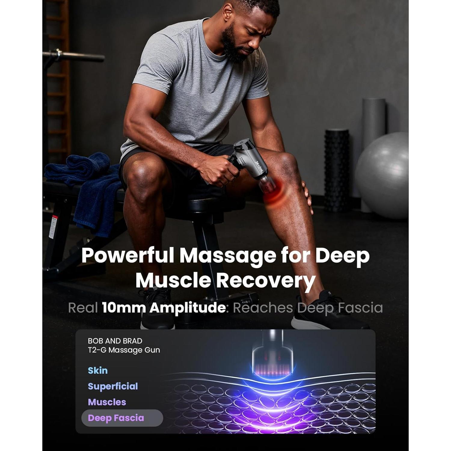 Pistola de Masaje BOB Y BRAD T2 Ultra con Calor y LED