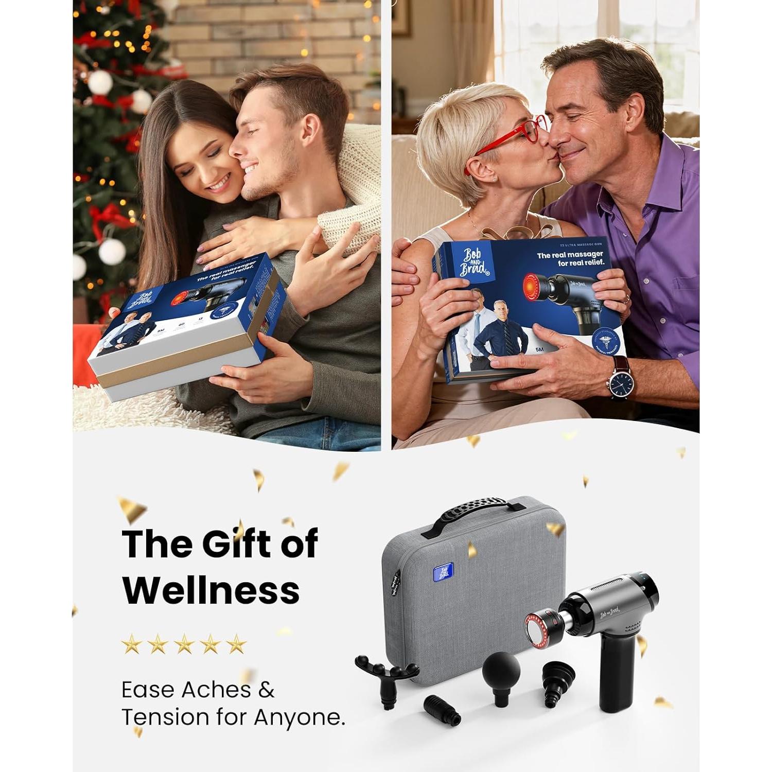 Pistola de Masaje BOB Y BRAD T2 Ultra con Calor y LED