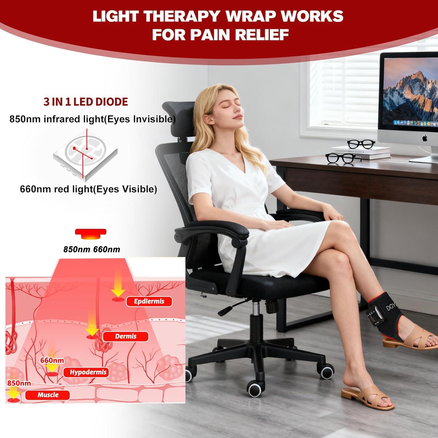 Terapia de Luz Roja Inalámbrica TUOYR para Alivio del Dolor