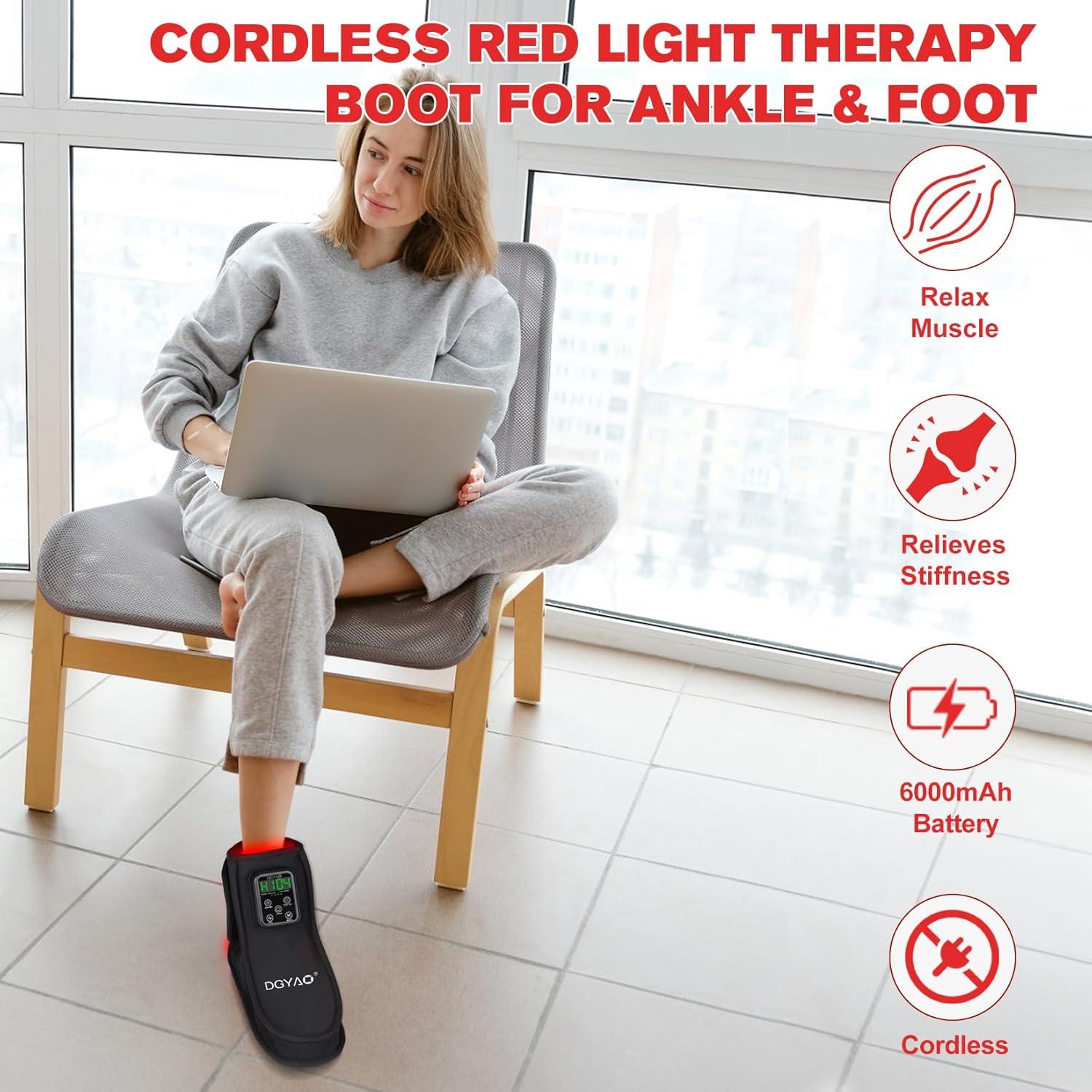 Botas de terapia de luz roja DGQY 6000mAh para pies y tobillos