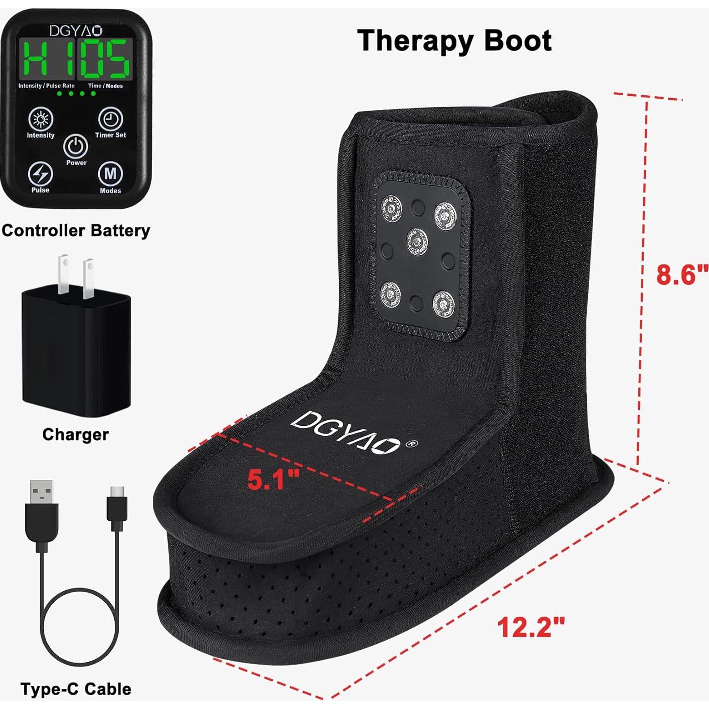 Botas de terapia de luz roja DGQY 6000mAh para pies y tobillos