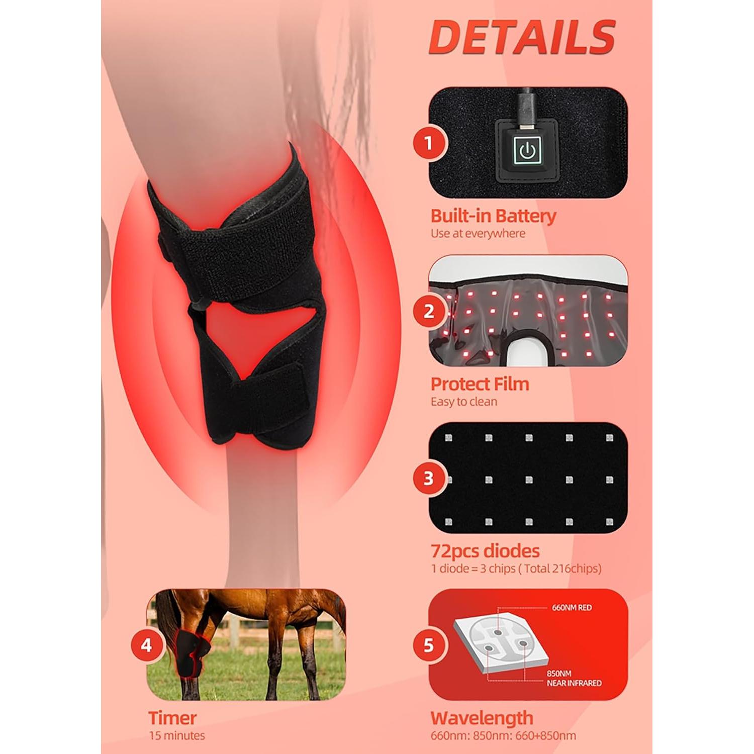 Terapia de Luz Roja LED GOURIXIN para Rodilla Equina 660nm/850nm