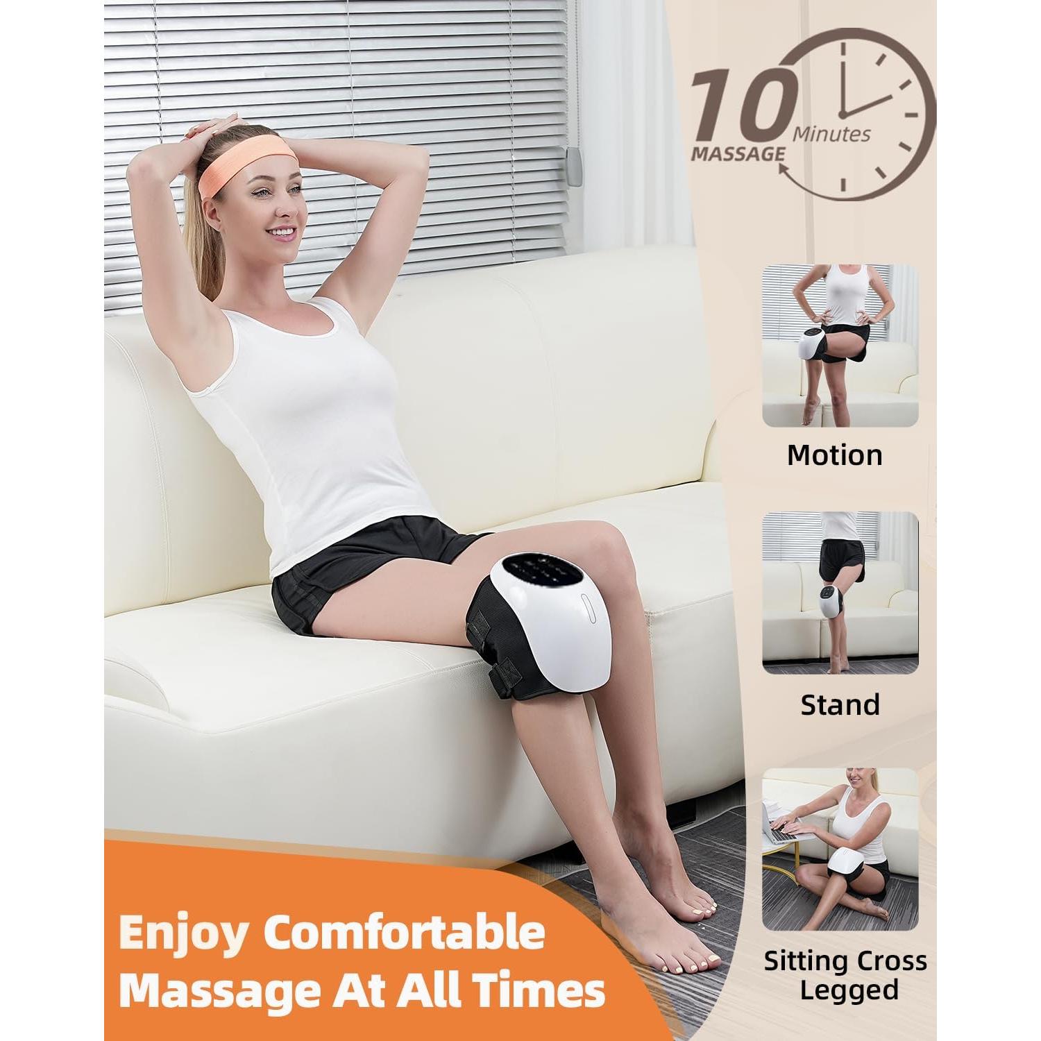 Masajeador de Rodilla Inalámbrico HXMBFBF con Calor y Luz Roja