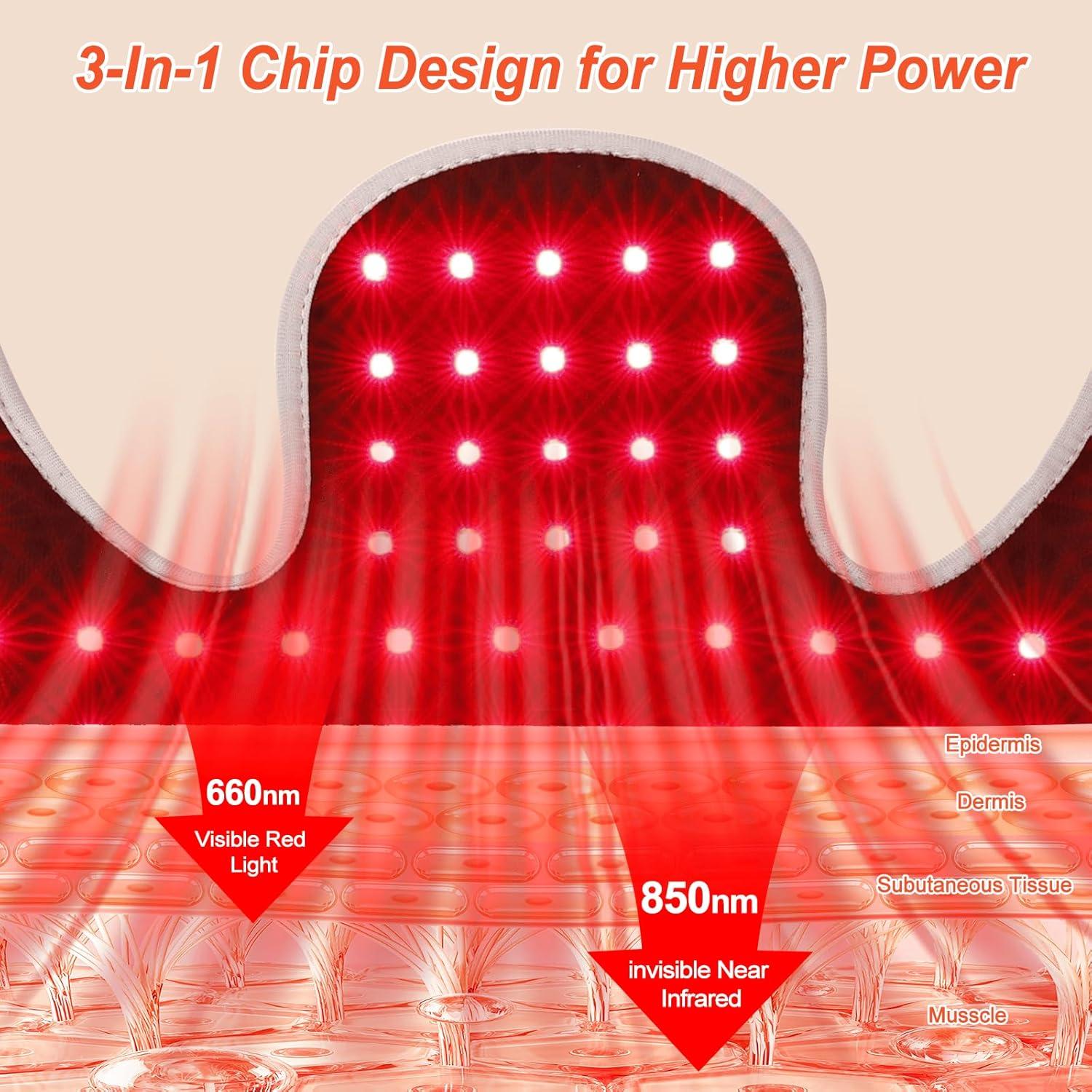 Cinturón de Luz Roja Cholas 3-en-1 para Cuello y Espalda