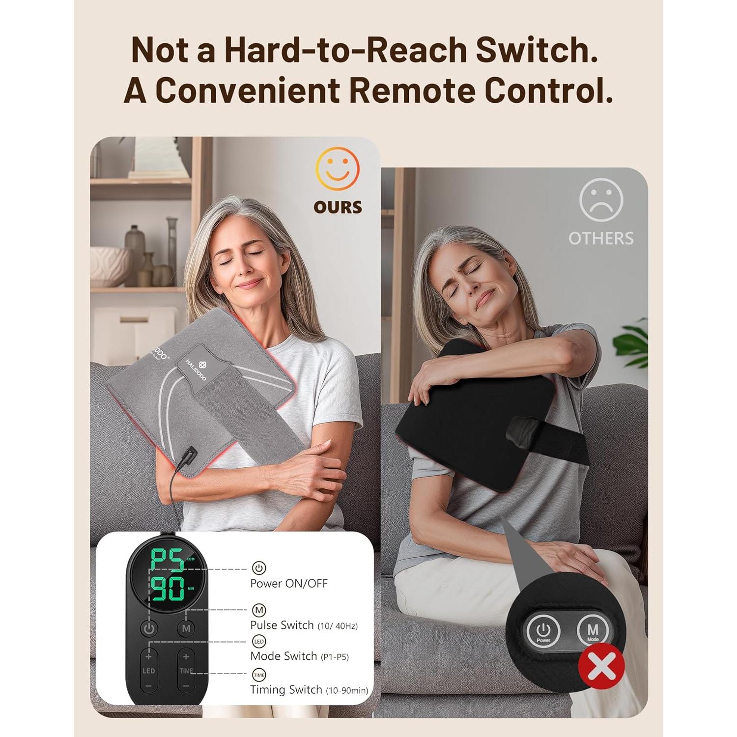 Almohadilla de Terapia de Luz Roja HALIDODO 61x30.5cm 300 LEDs