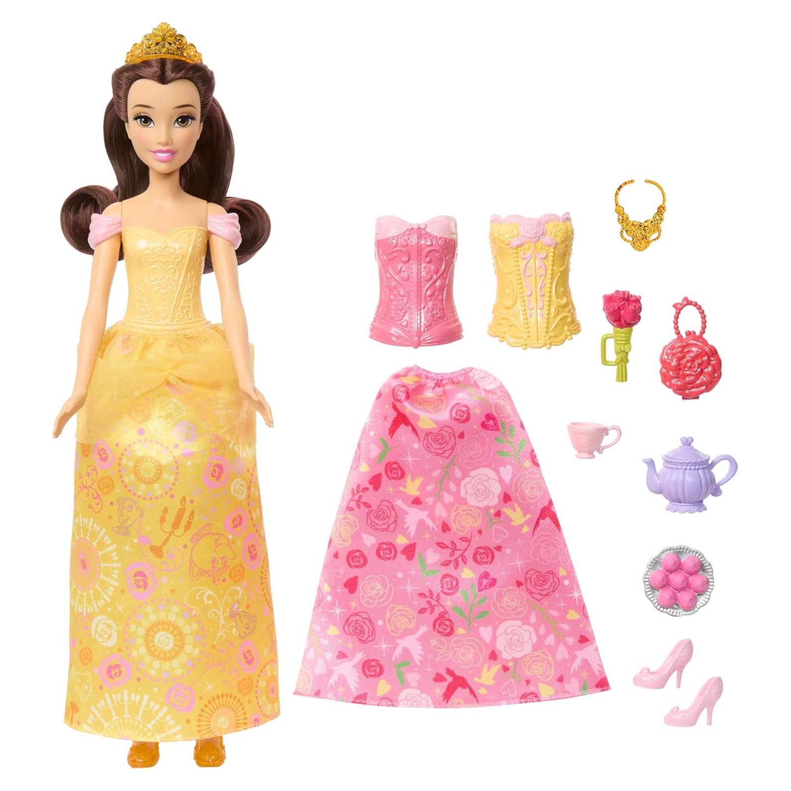 Muñeca de Moda Bella Disney Mattel 2 Looks 9 Accesorios