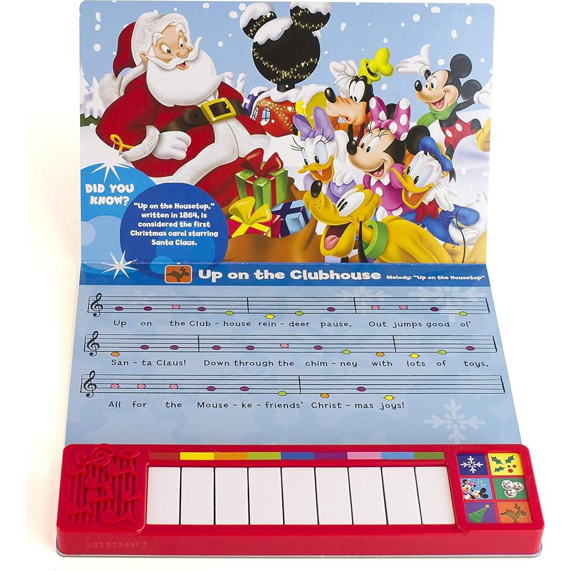 Disney Mickey Mouse - I Can Play Christmas Songs Sound Book with Built-In Keyboard - PI Kids