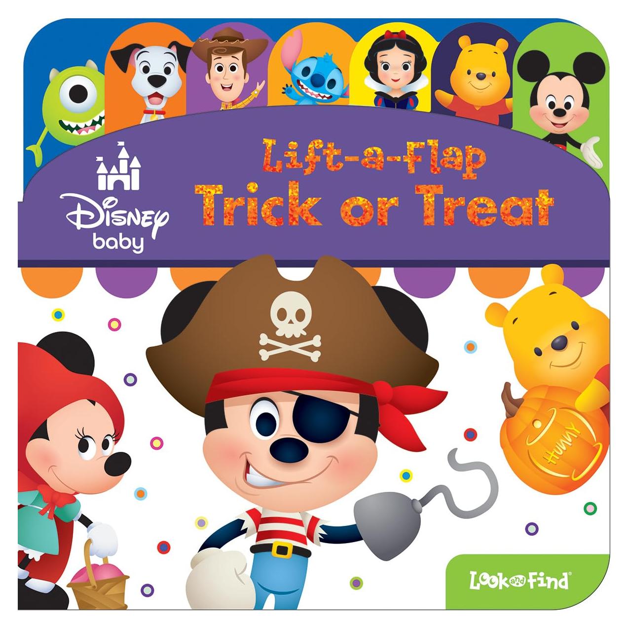 Disney Baby Mickey Mouse, Minnie, Winnie, Toy Story and More! - Trick or Treat - Haloween Lift-A-Flap Look and Find Activity Book - PI Kids