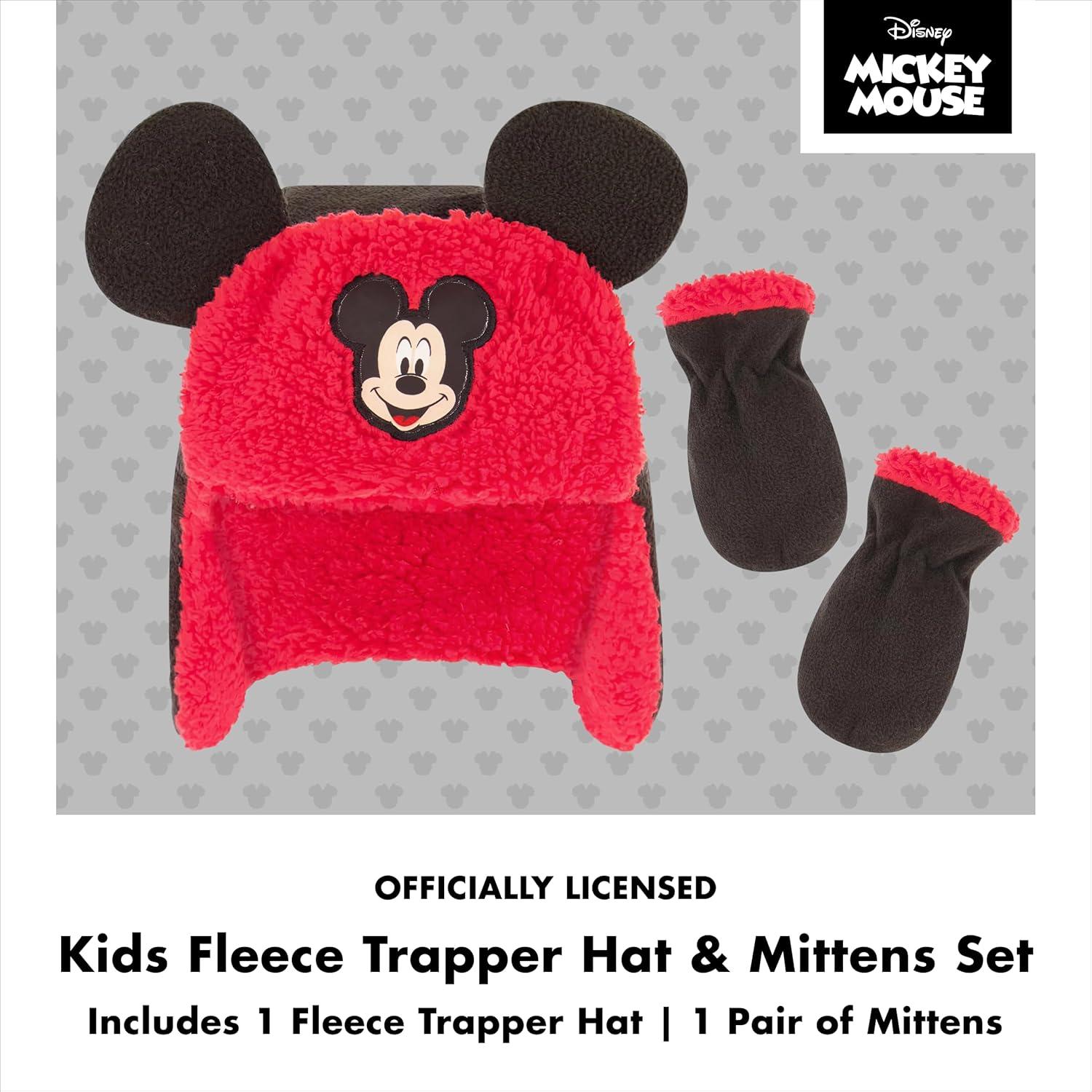 Gorro de Invierno y Manoplas Mickey Mouse Disney 2-4 Años
