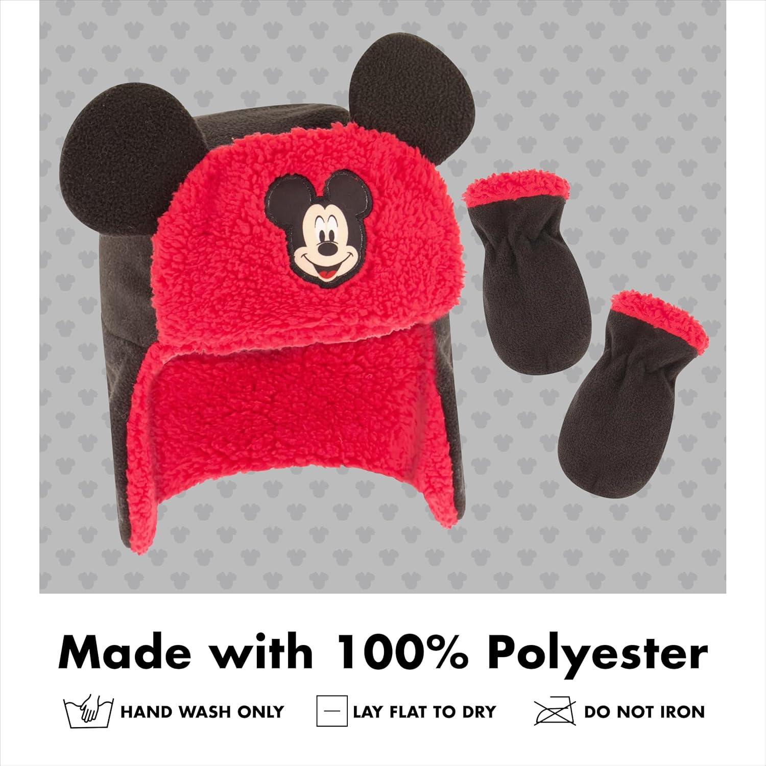 Gorro de Invierno y Manoplas Mickey Mouse Disney 2-4 Años