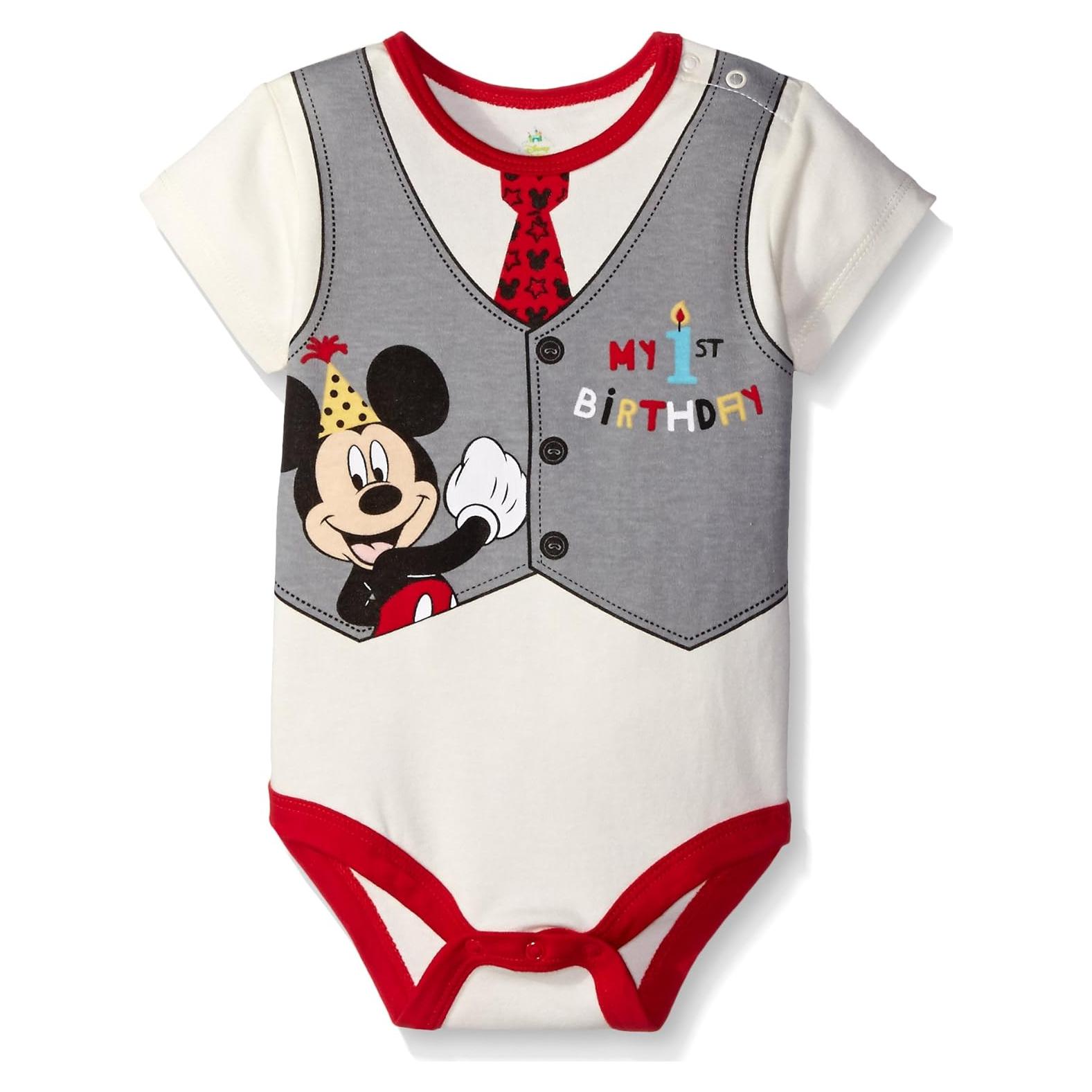 Traje de Cuerpo Disney Mickey Mouse 1er Cumpleaños Bebé 9 Meses