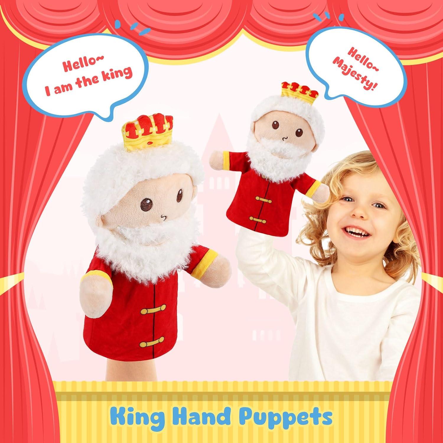 Títere de Mano de Peluche ZJoey Rey Cuento de Hadas 30 cm