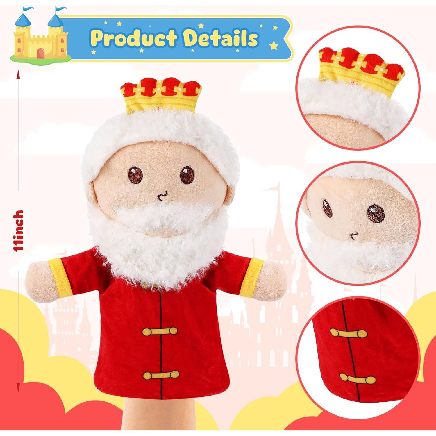 Títere de Mano de Peluche ZJoey Rey Cuento de Hadas 30 cm