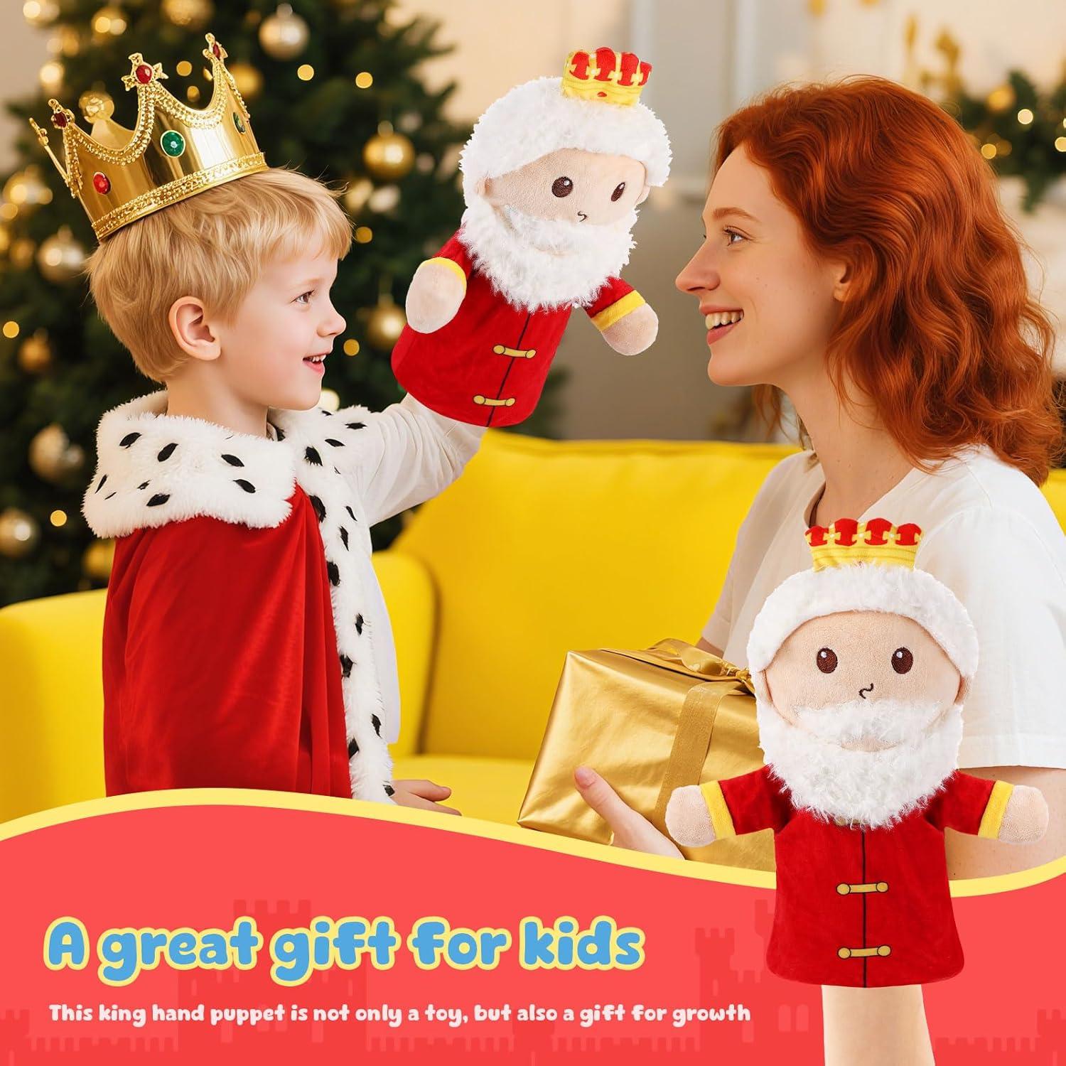 Títere de Mano de Peluche ZJoey Rey Cuento de Hadas 30 cm