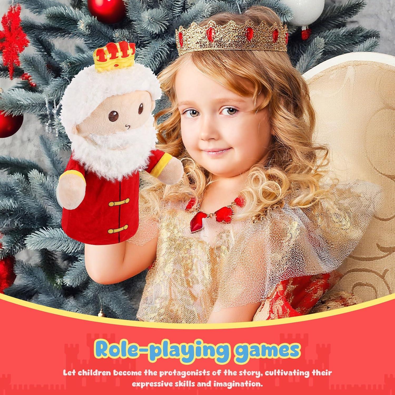 Títere de Mano de Peluche ZJoey Rey Cuento de Hadas 30 cm