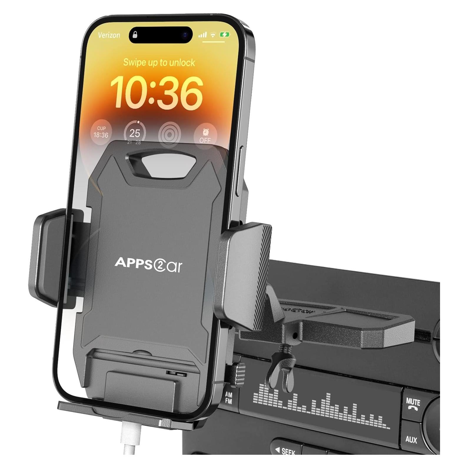 Soporte para Teléfono APPS2Car CD Negro 360° Ajustable