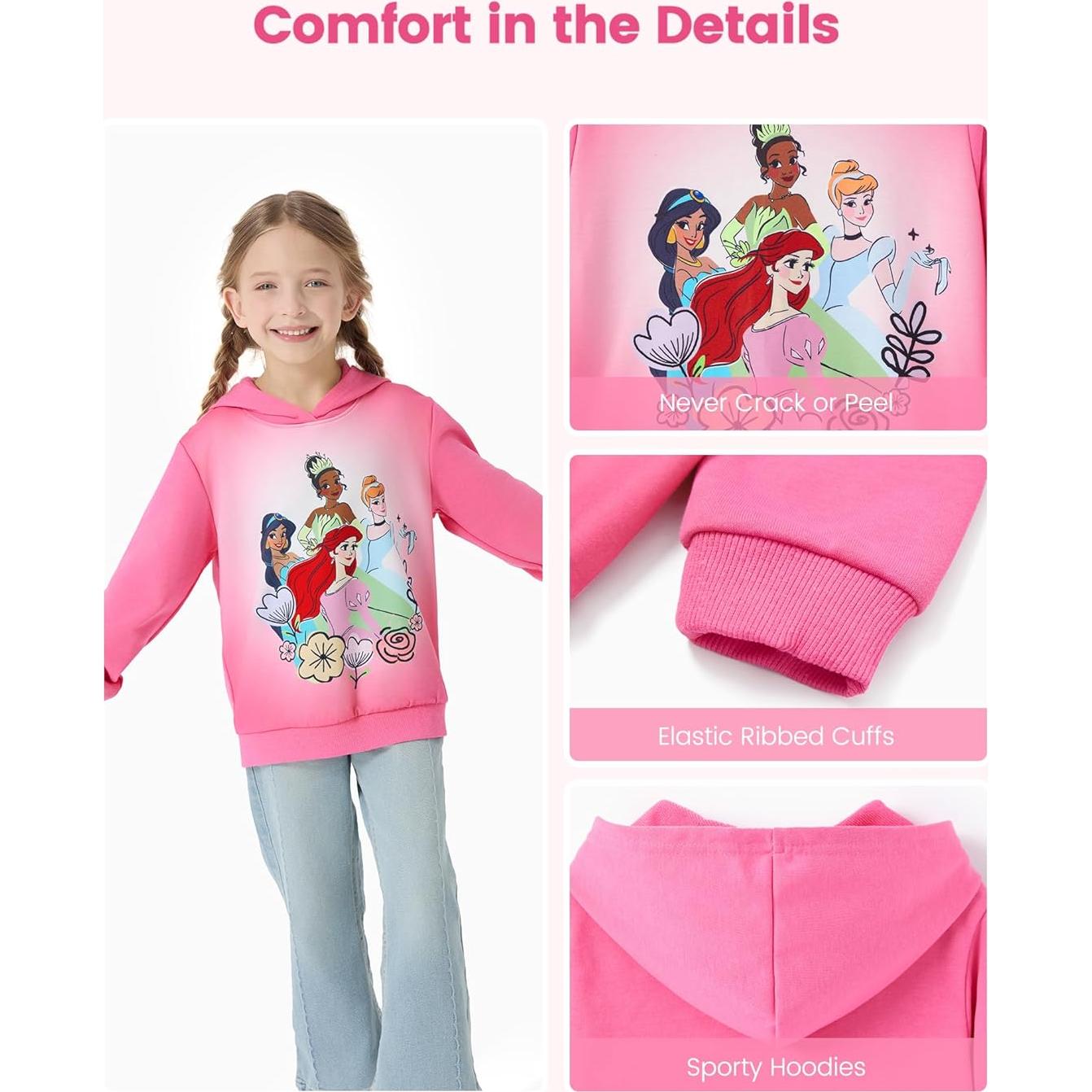 Sudadera con Capucha Disney Princesas Rosa 4-5T Niñas