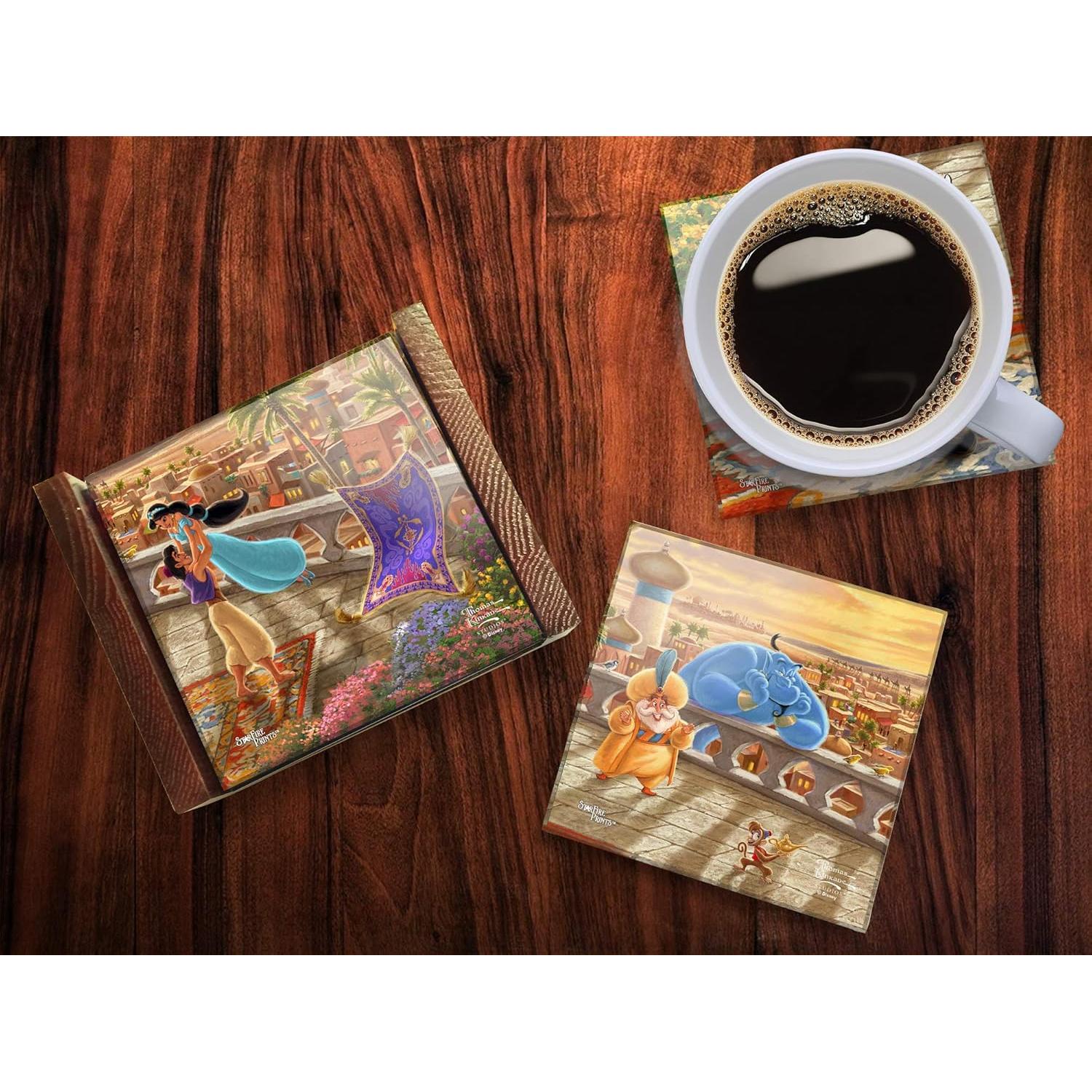 Set de 4 Posavasos de Vidrio Aladino y Jasmine Trend Setters
