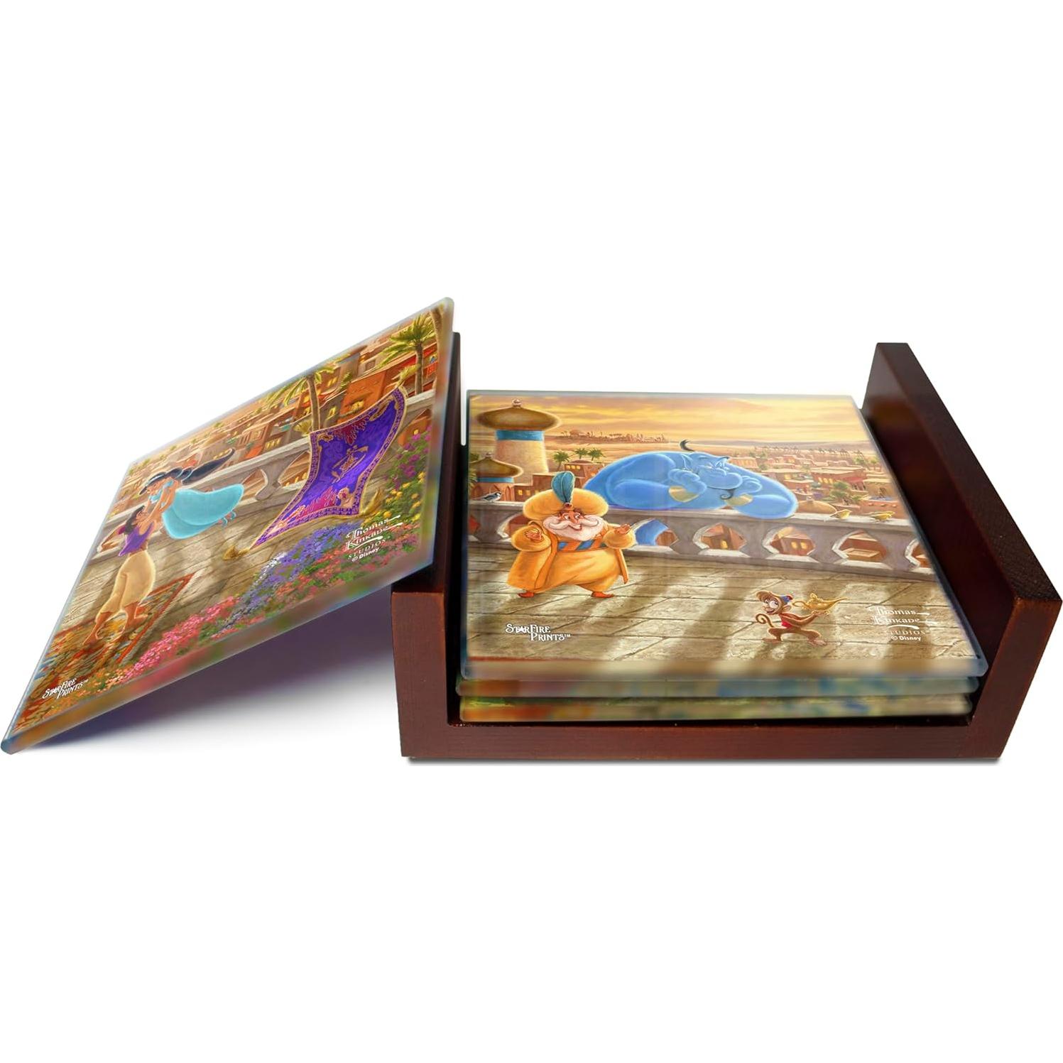 Set de 4 Posavasos de Vidrio Aladino y Jasmine Trend Setters