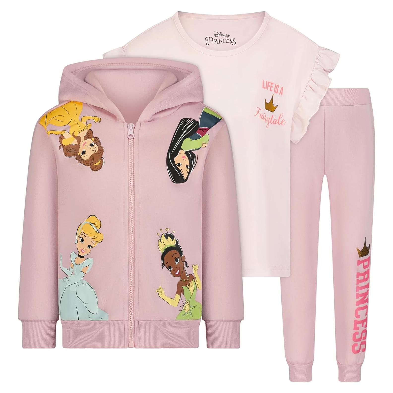 Conjunto de Sudadera, Camiseta y Pantalones Disney Princess 6X