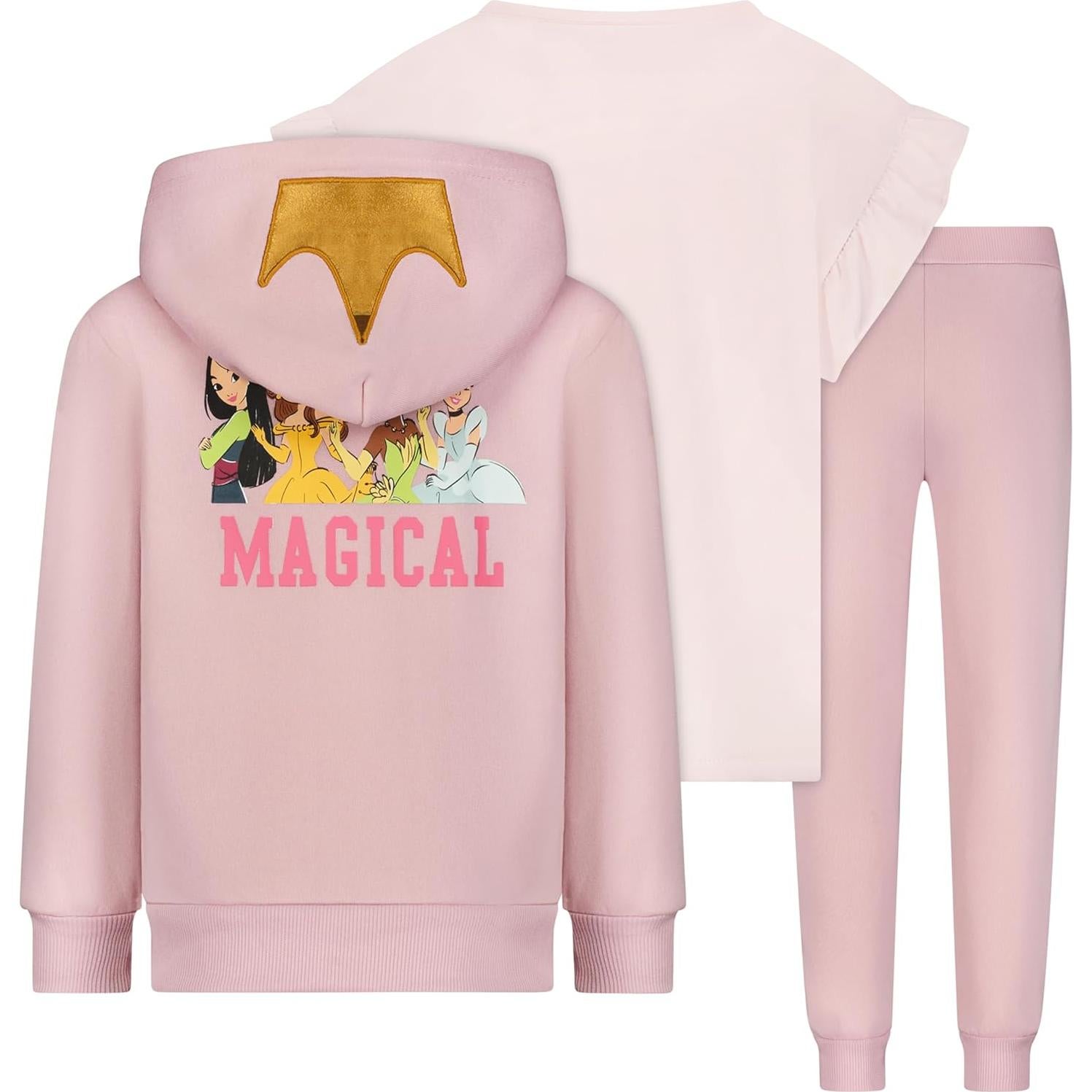 Conjunto de Sudadera, Camiseta y Pantalones Disney Princess 6X