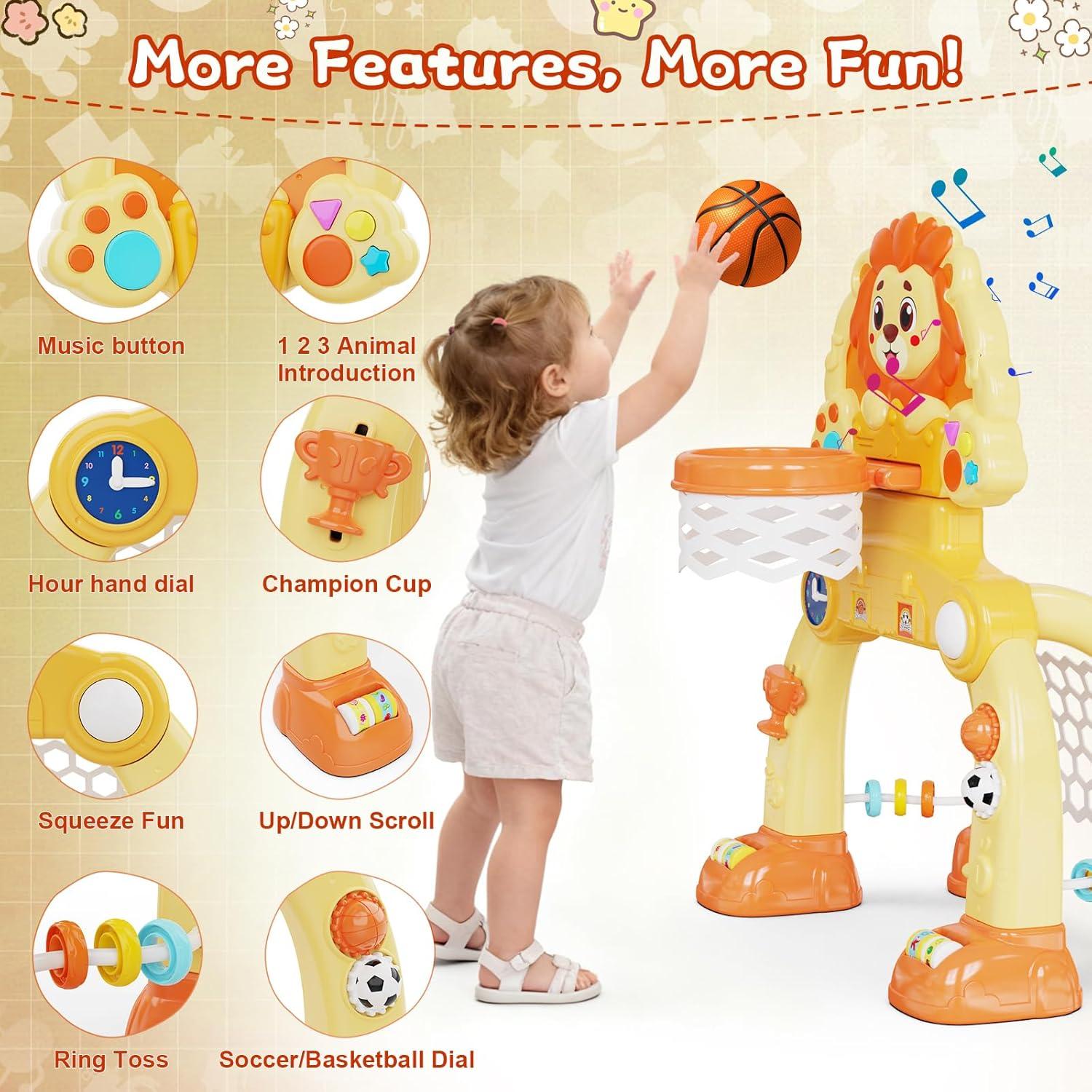 Aro de Baloncesto y Portería SHXYKZ para Bebés 1-3 Años