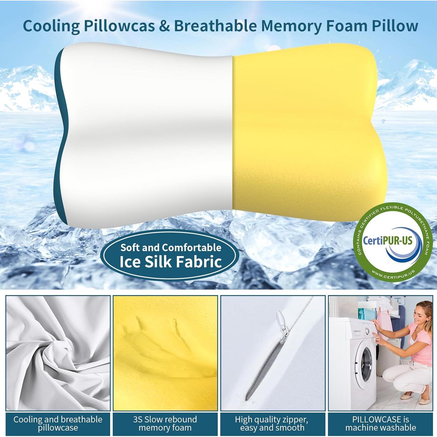 Almohada Cervical Polovo Espuma Viscoelástica 64x38cm