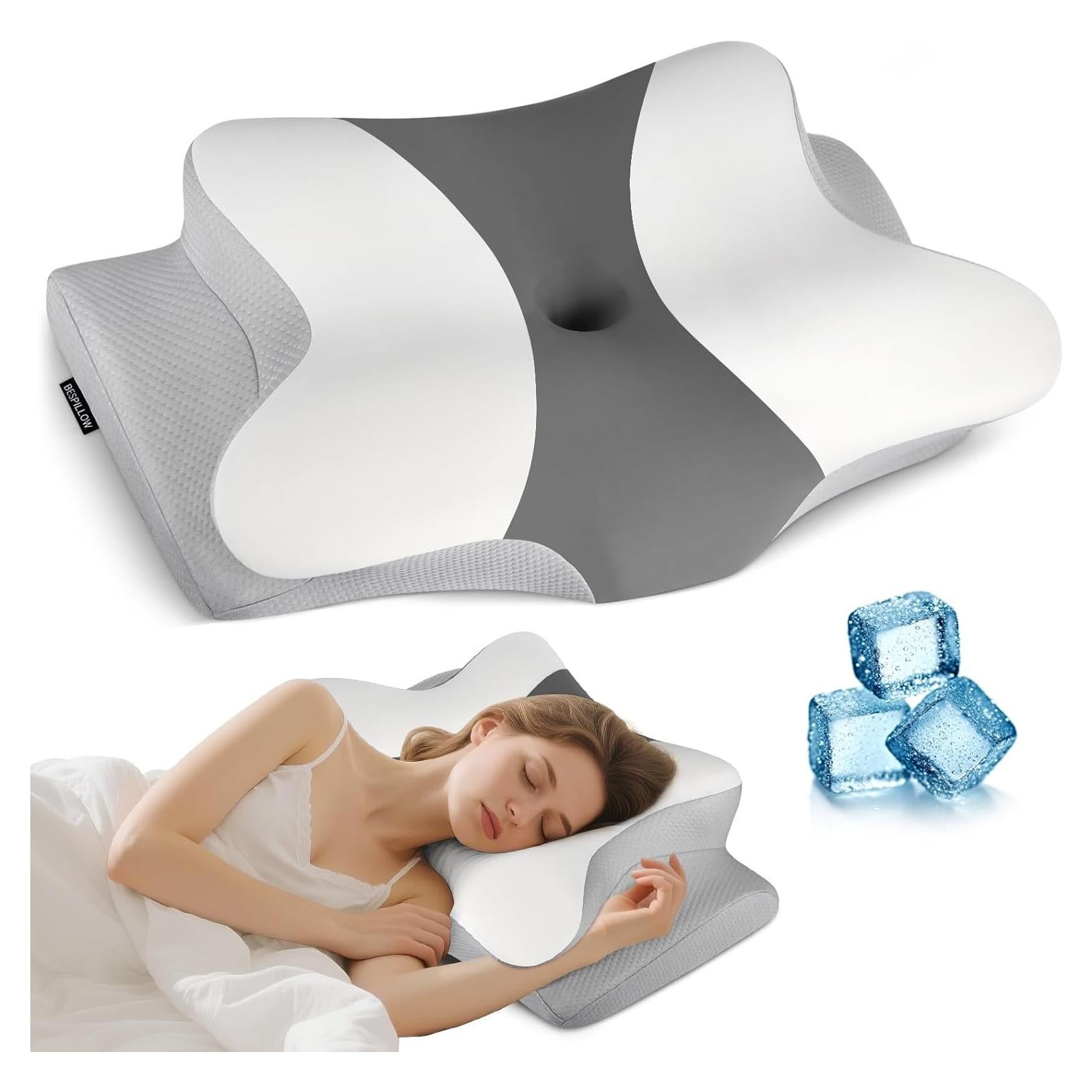 Almohada Cervical Ergonomica Bespillow - Espuma Viscoelástica 62.7x37.1cm