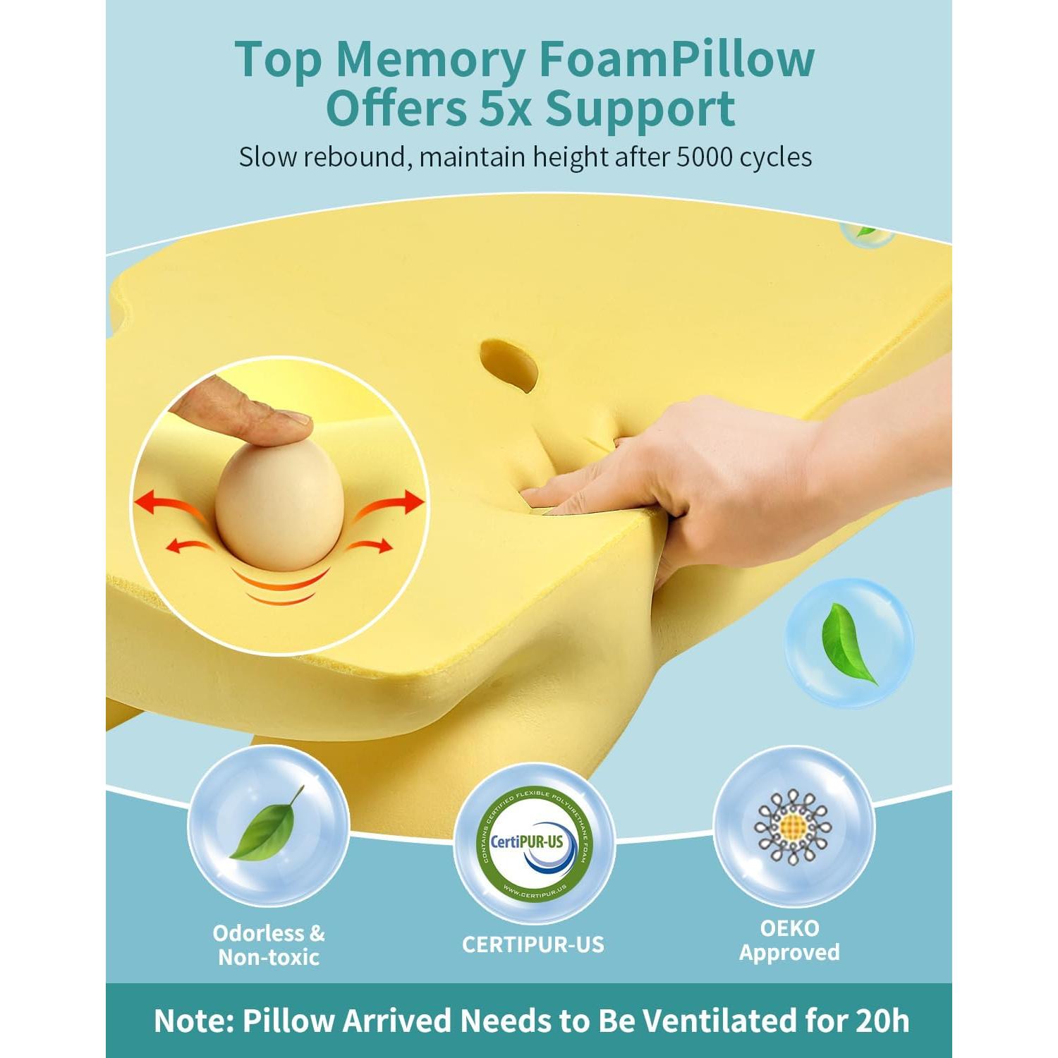 Almohada Cervical Tujami Espuma Viscoelástica Refrigerante 67x43cm