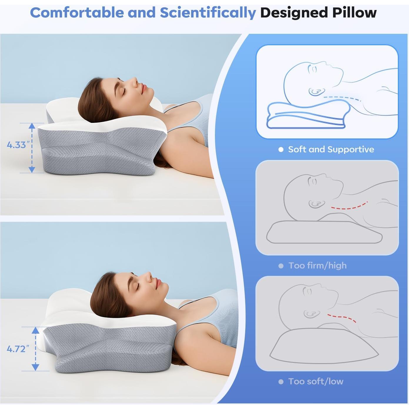 Almohada Cervical Ergonómica Fyova Ajustable Espuma Viscoelástica