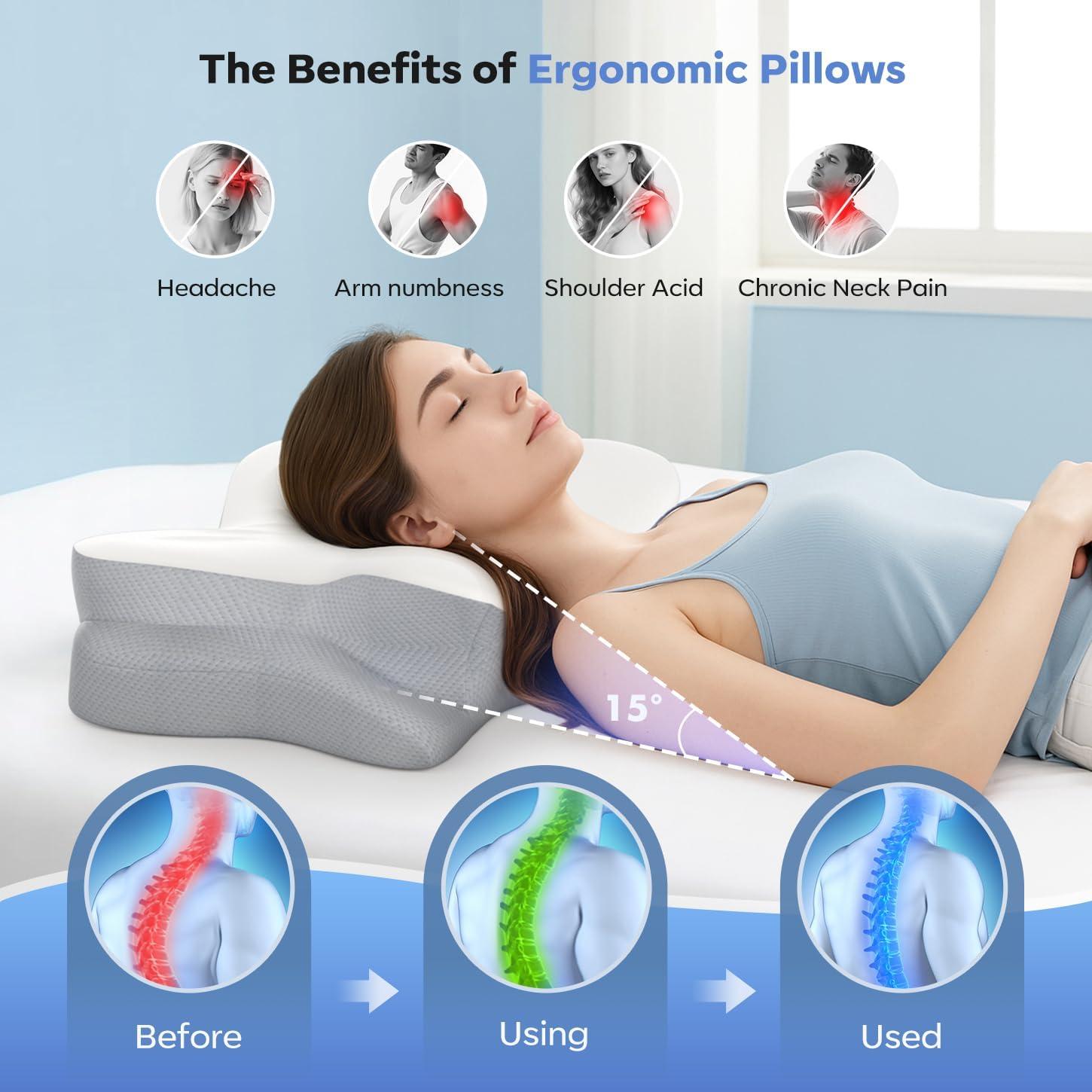Almohada Cervical Ergonómica Fyova Ajustable Espuma Viscoelástica