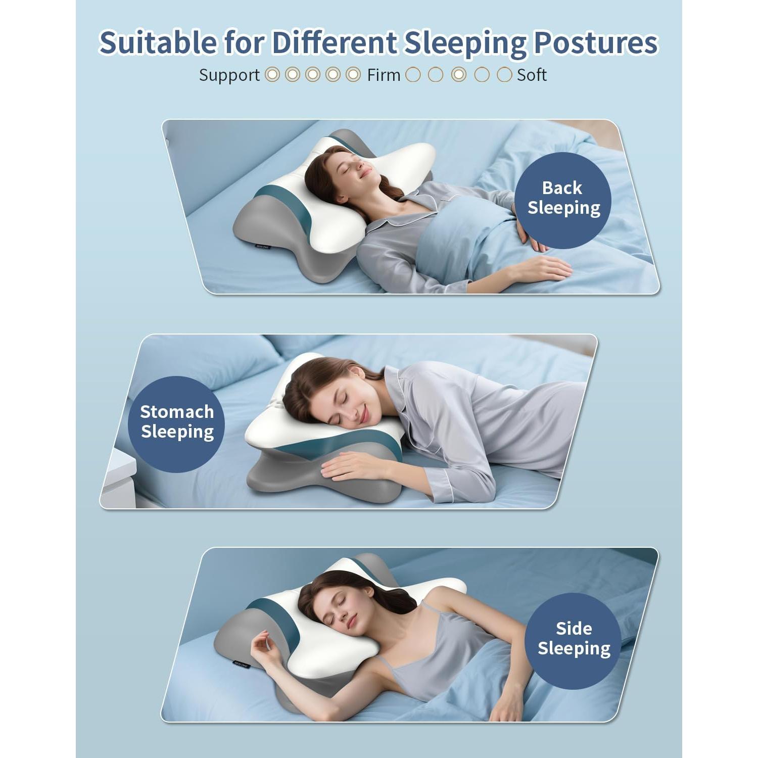 Almohada Cervical Ergonomica Beslovo - Espuma Viscoelástica 65x40.6cm