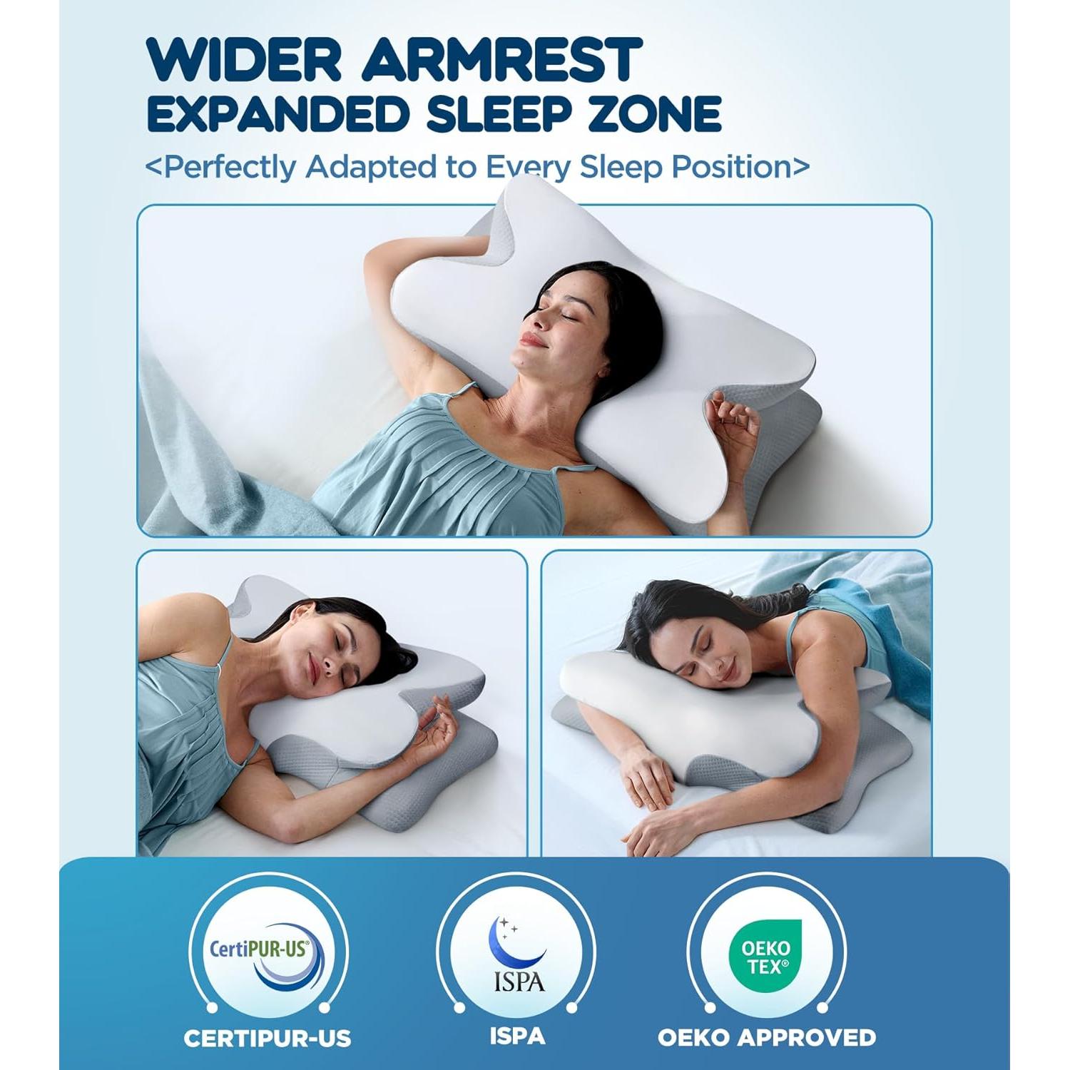 Almohada Cervical Ergonómica Cozyplayer 63x32 cm Enfriamiento