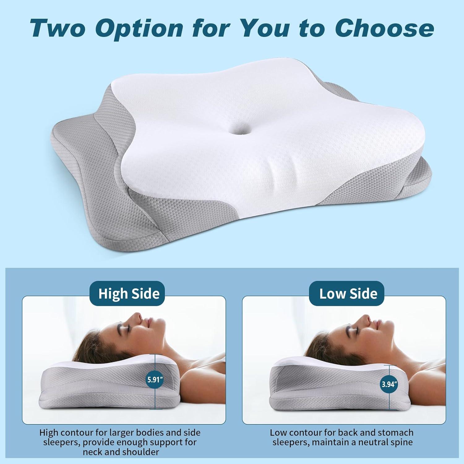 Almohada Cervical Olumoon Ergonómica de Espuma de Memoria 63x38cm