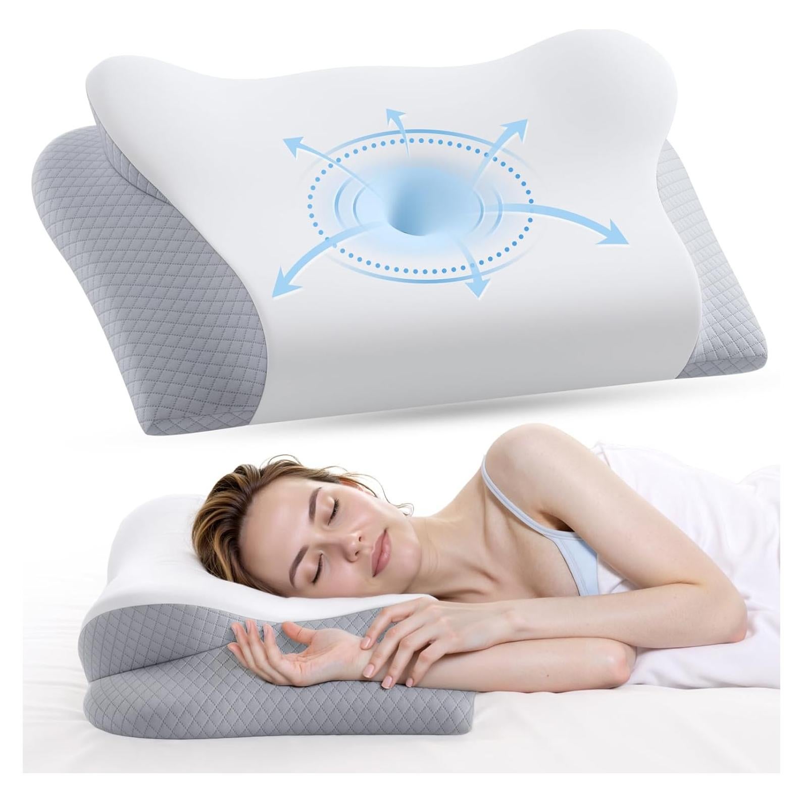 Almohada de Cuello Ergonómica Secailog PL02 2 en 1 Viscoelástica