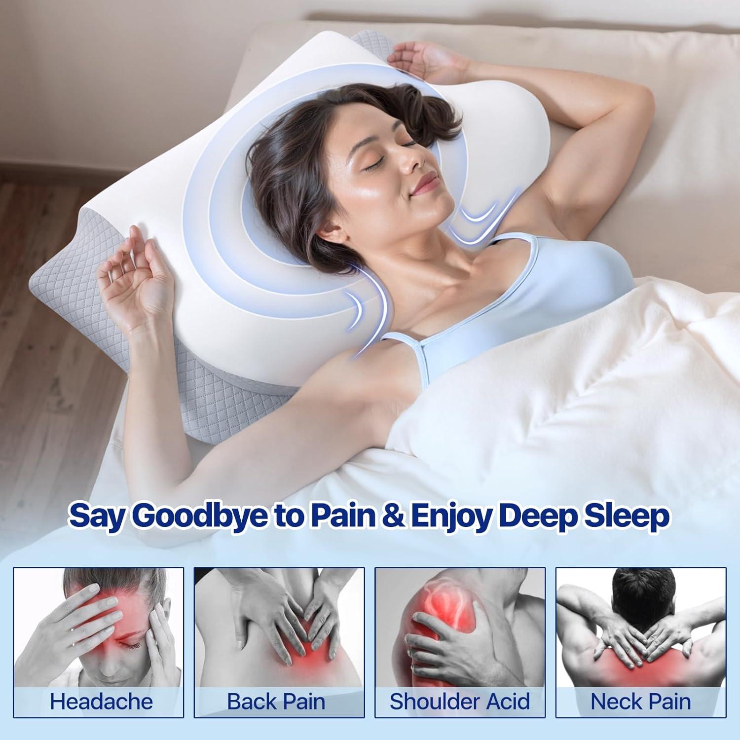 Almohada de Cuello Ergonómica Secailog PL02 2 en 1 Viscoelástica