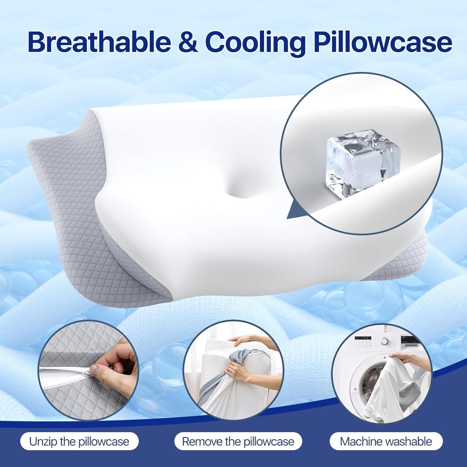 Almohada de Cuello Ergonómica Secailog PL02 2 en 1 Viscoelástica